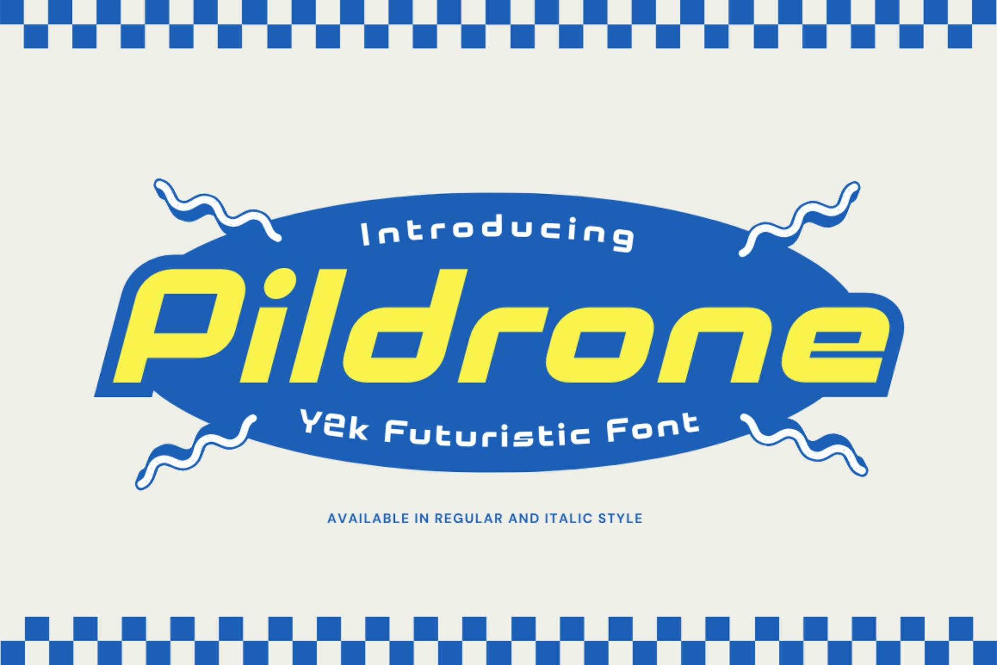 Imagen de portada de Pildrone - Y2k Futuristic Font (fuente)