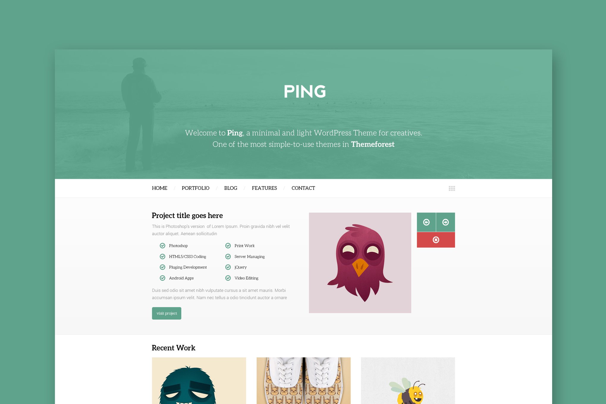 Imagen de portada de Ping - Minimal Responsive HTML Template (plantilla web)