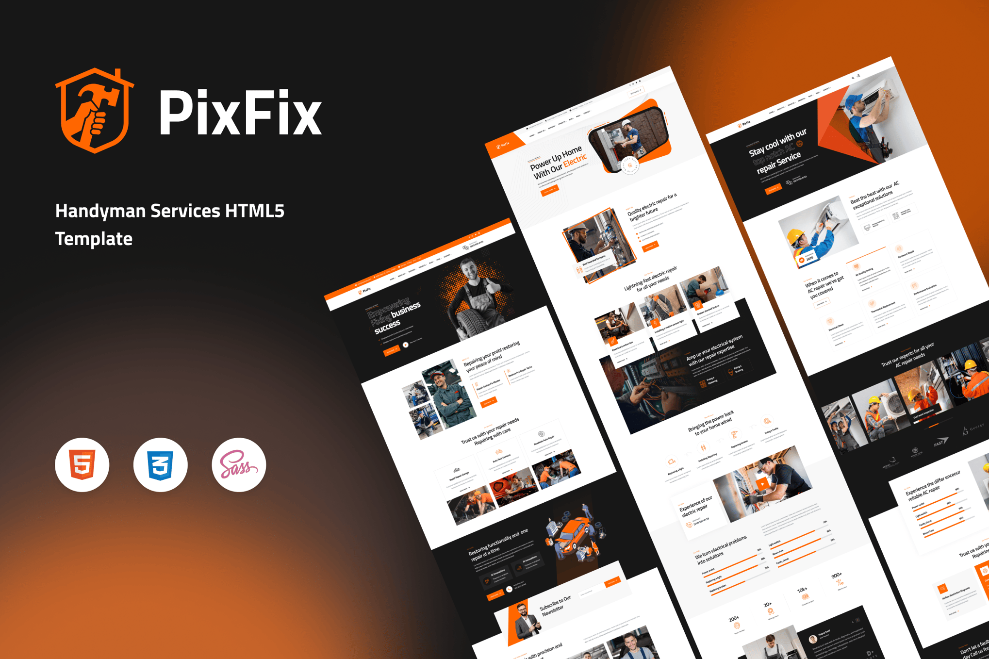 Imagen de portada de PixFix - Handyman Services HTML5 Template (plantilla web)