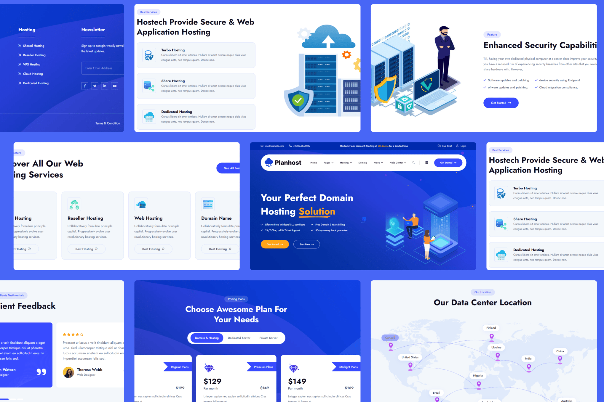Imagen de portada de Planhost - WordPress Hosting Service Template (plantilla web)