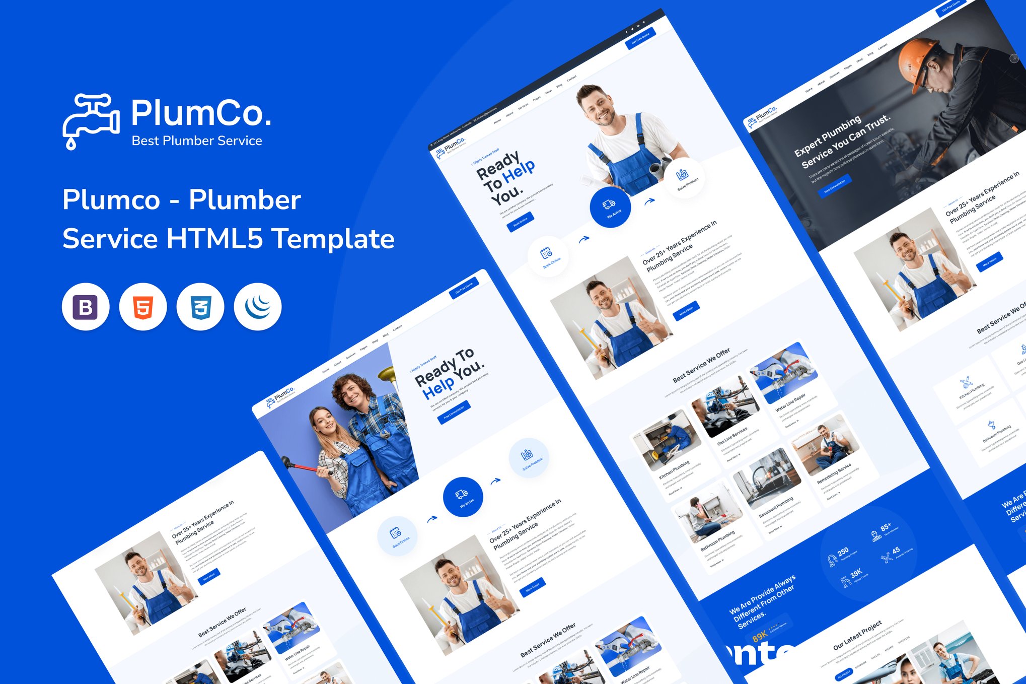 Imagen de portada de Plumco - Plumber Service HTML5 Template (plantilla web)