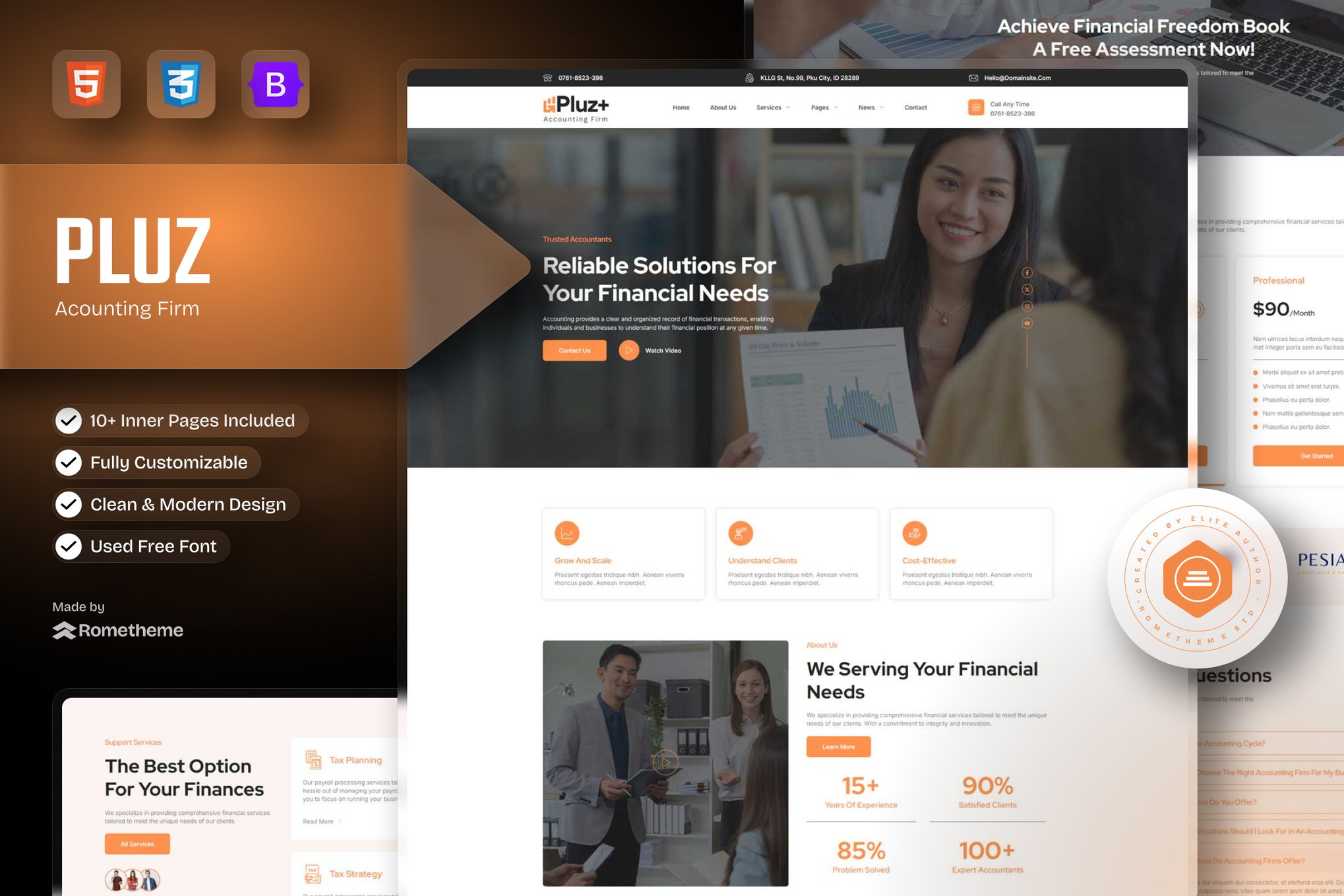 Imagen de portada de Pluz - Accounting Firm HTML Template (plantilla web)