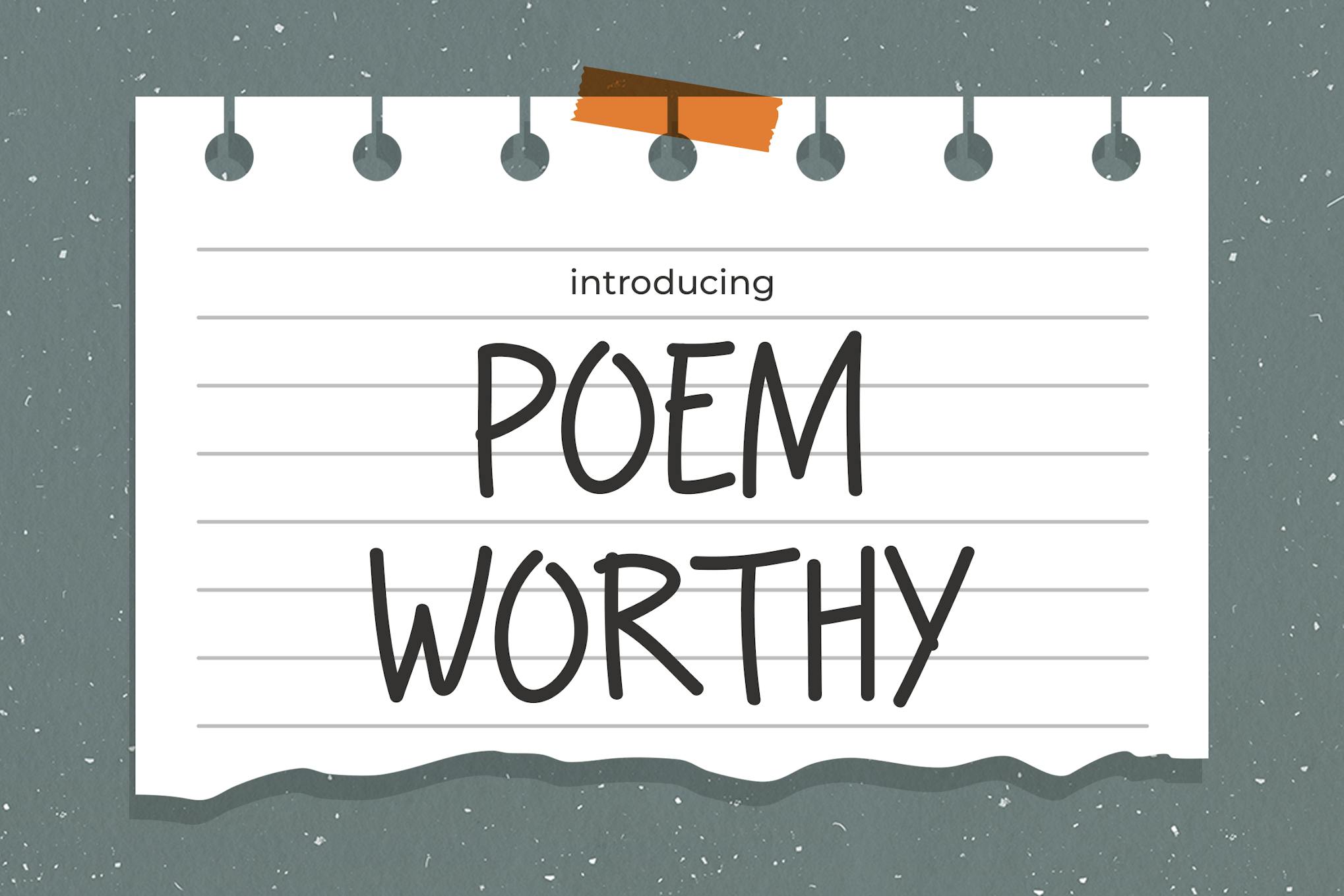 Imagen de portada de Poem Worthy - Handwritten Elegance Font (fuente)