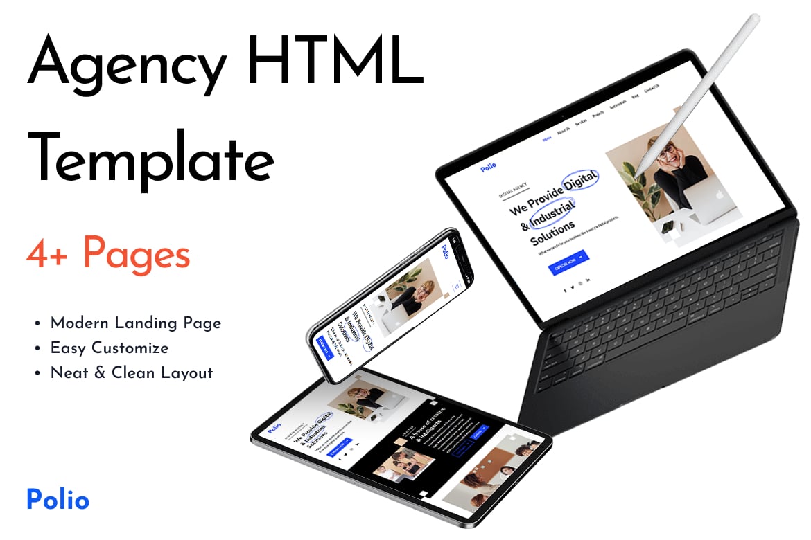Imagen de portada de Polio - Creative Digital Agency HTML Template (plantilla web)