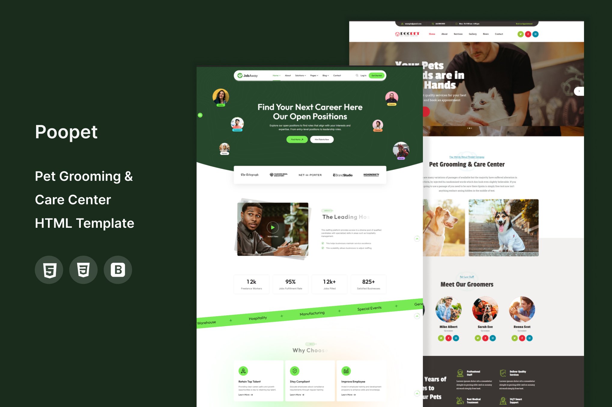 Imagen de portada de Poopet - Pet Grooming & Care Center HTML Template (plantilla web)