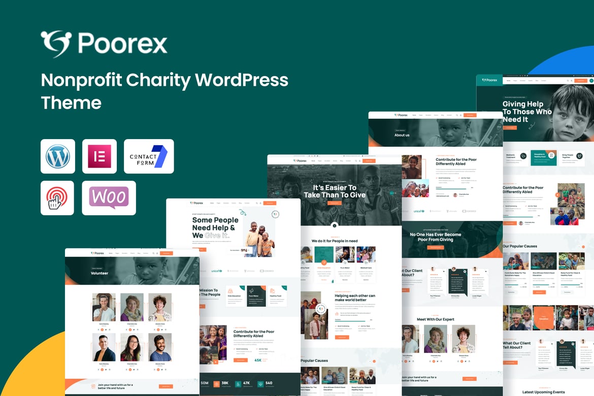Imagen de portada de Poorex – Nonprofit Charity WordPress Theme (tema)