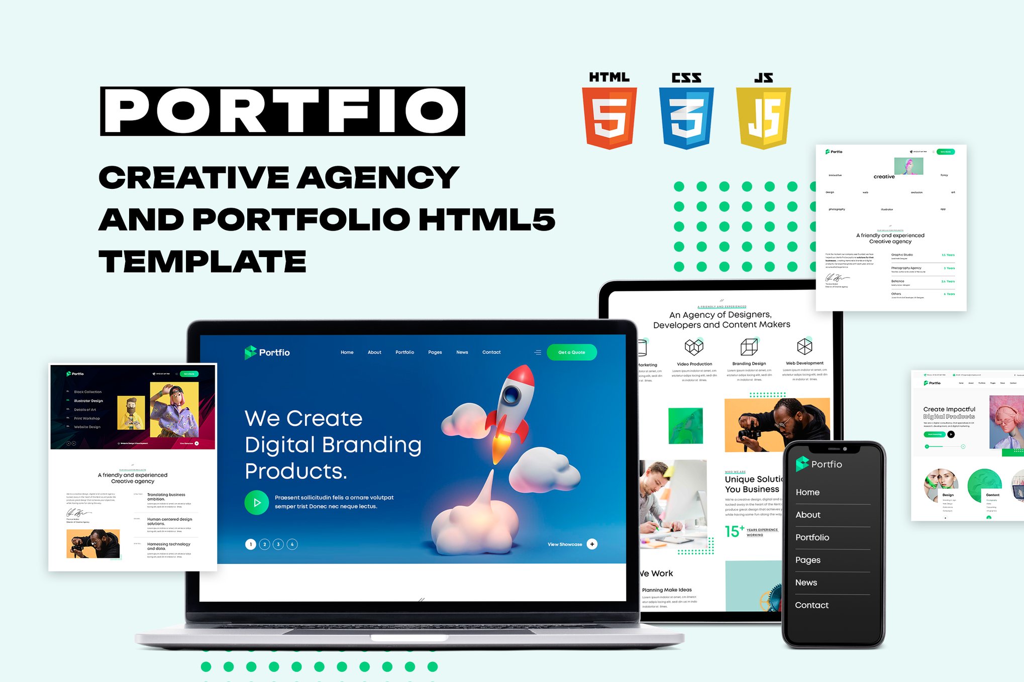 Imagen de portada de Portfio | Agency & Portfolio HTML Template (plantilla web)