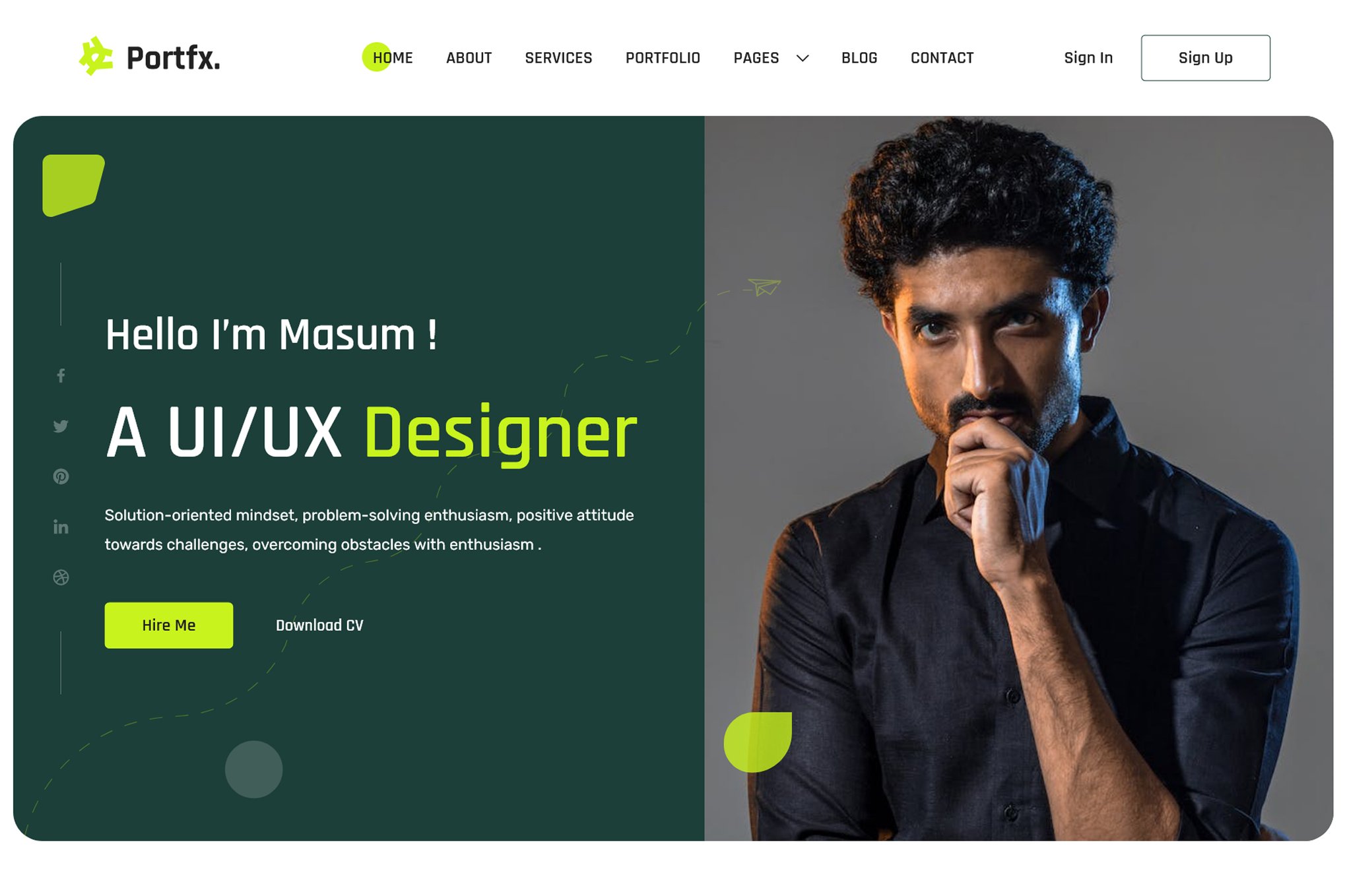 Imagen de portada de Portfx - Personal Portfolio HTML Template (plantilla web)