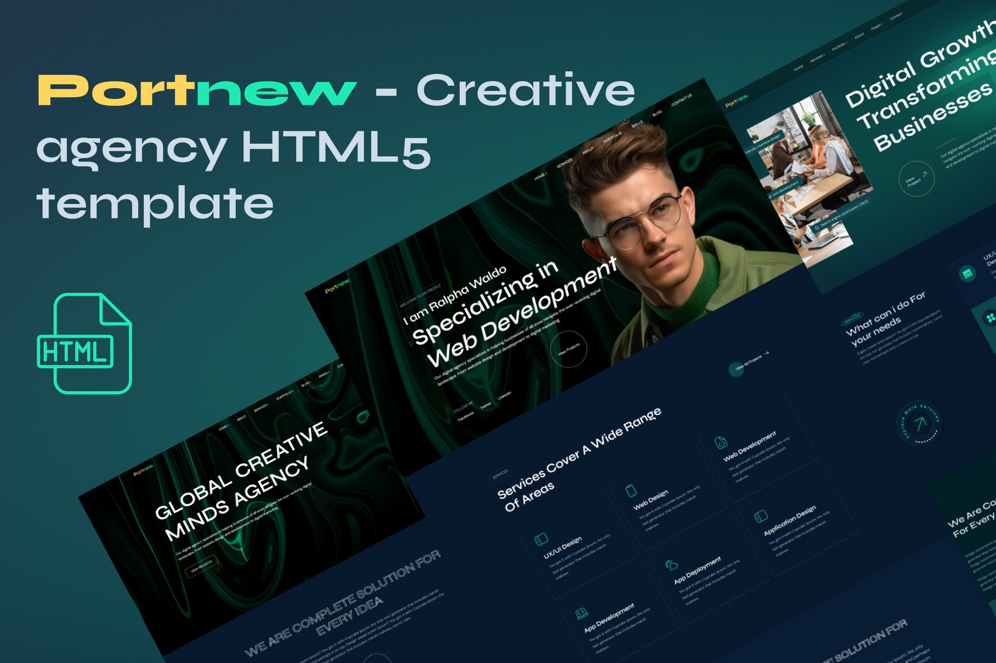 Imagen de portada de Portnew - Creative Agency Template (plantilla web)