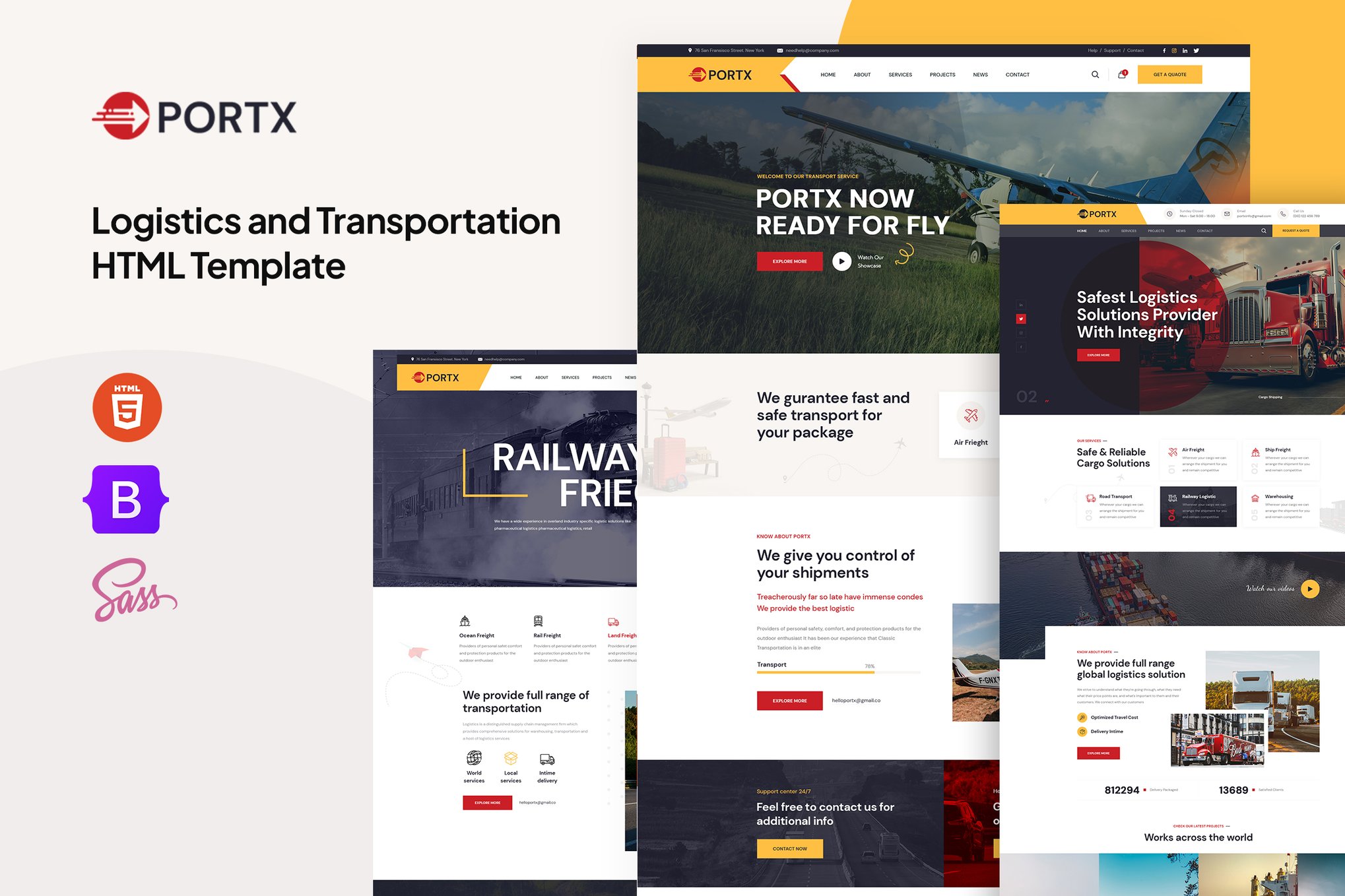 Imagen de portada de Portx - Logistics and Transportation HTML Template (plantilla web)