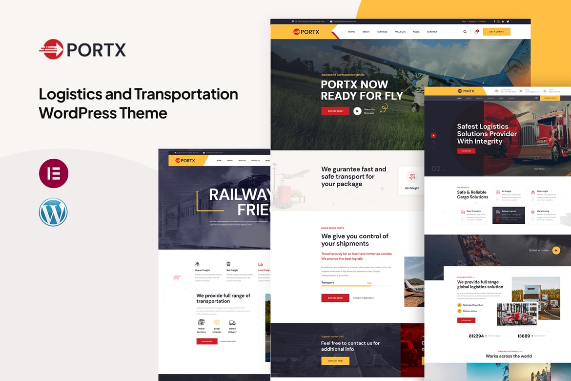 Imagen de portada de Portx – Logistics and Transportation WordPress (tema)