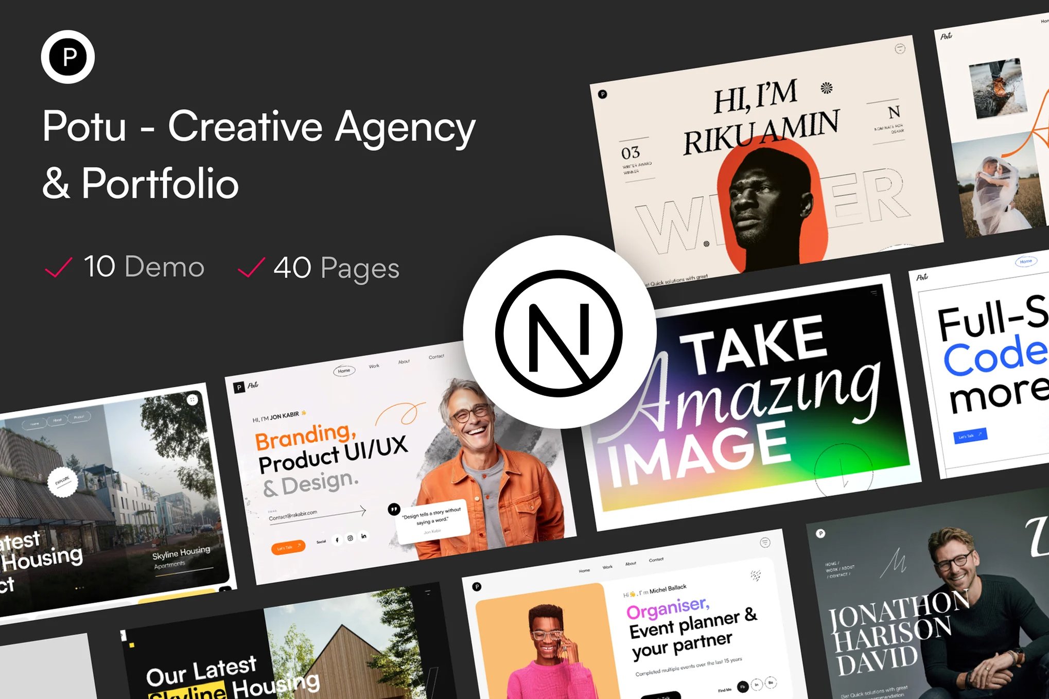 Imagen de portada de Potu - Creative Agency & Portfolio Next Js (plantilla web)