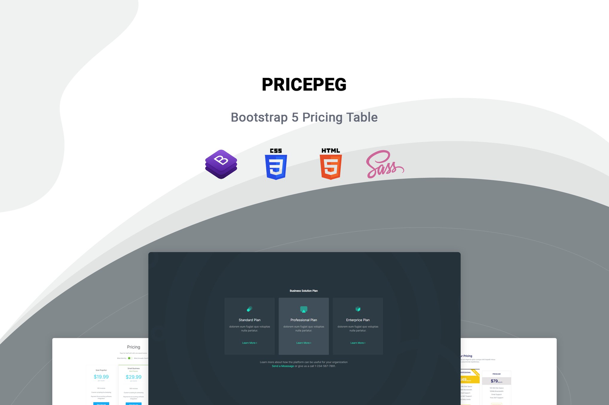 Imagen de portada de Pricepeg - Bootstrap 5 Pricing Table (plantilla web)