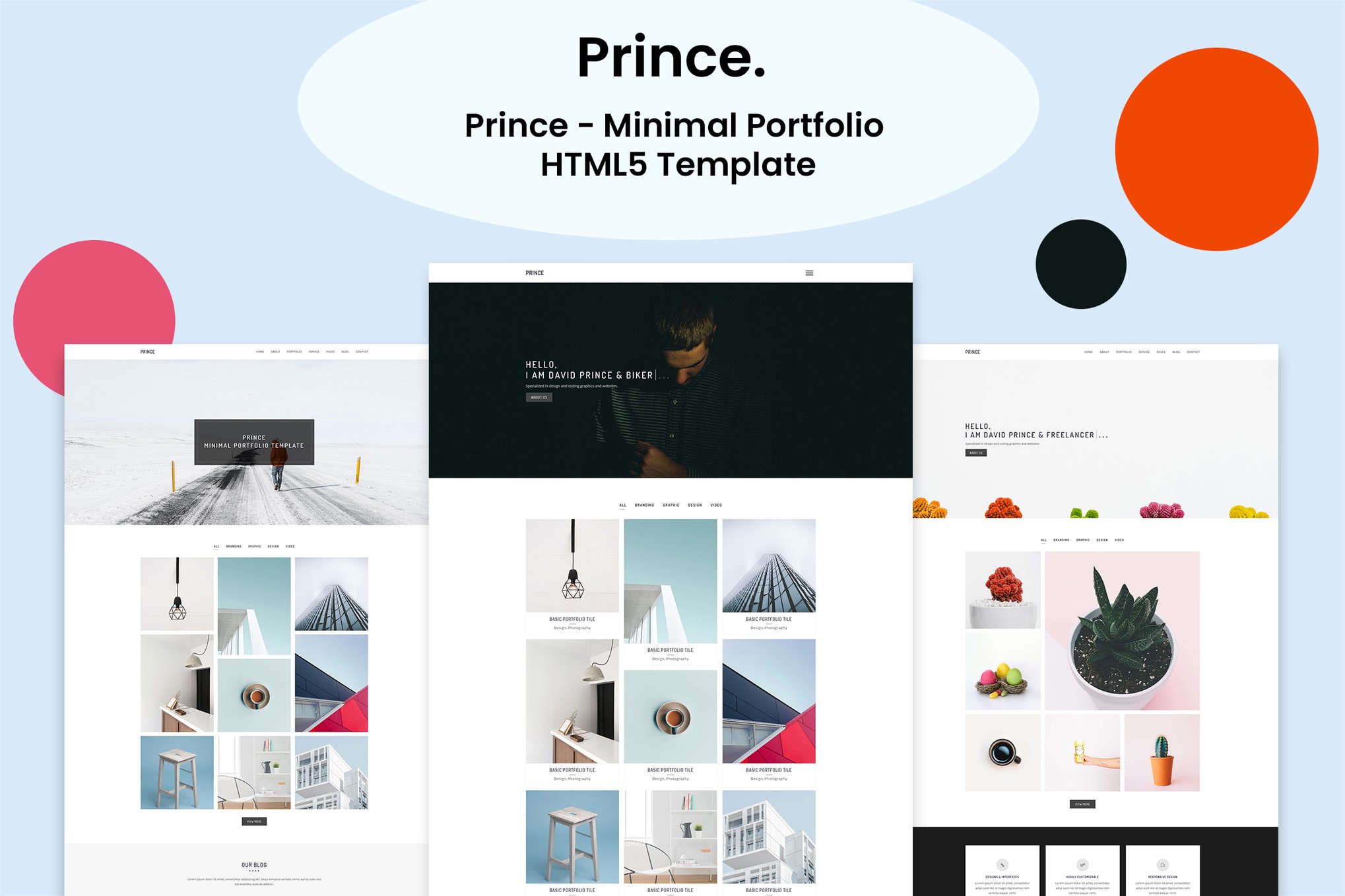 Imagen de portada de Prince - Minimal Portfolio HTML5 Template (plantilla web)