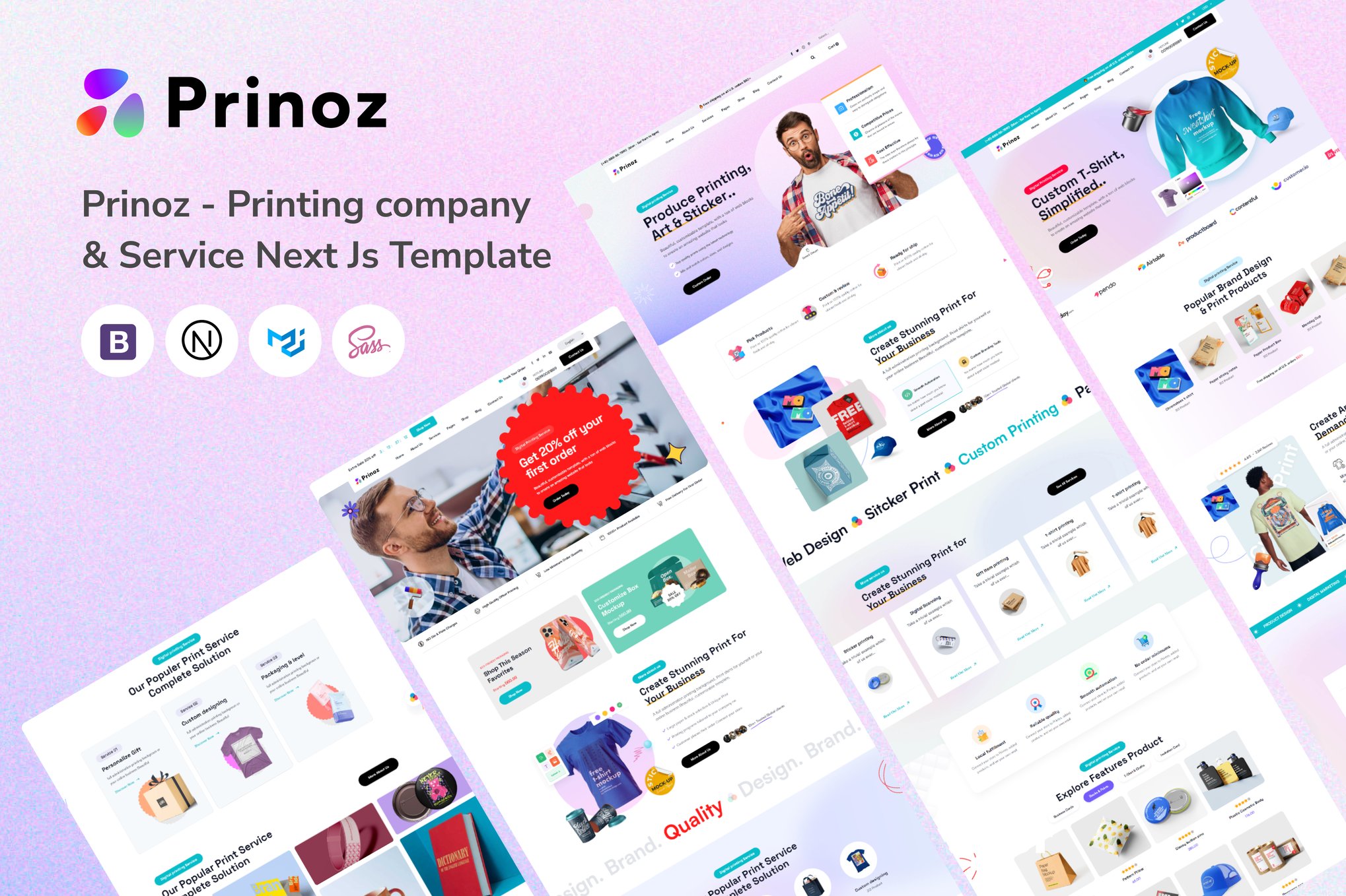 Imagen de portada de Prinoz - Printing company & Service Next Template (plantilla web)