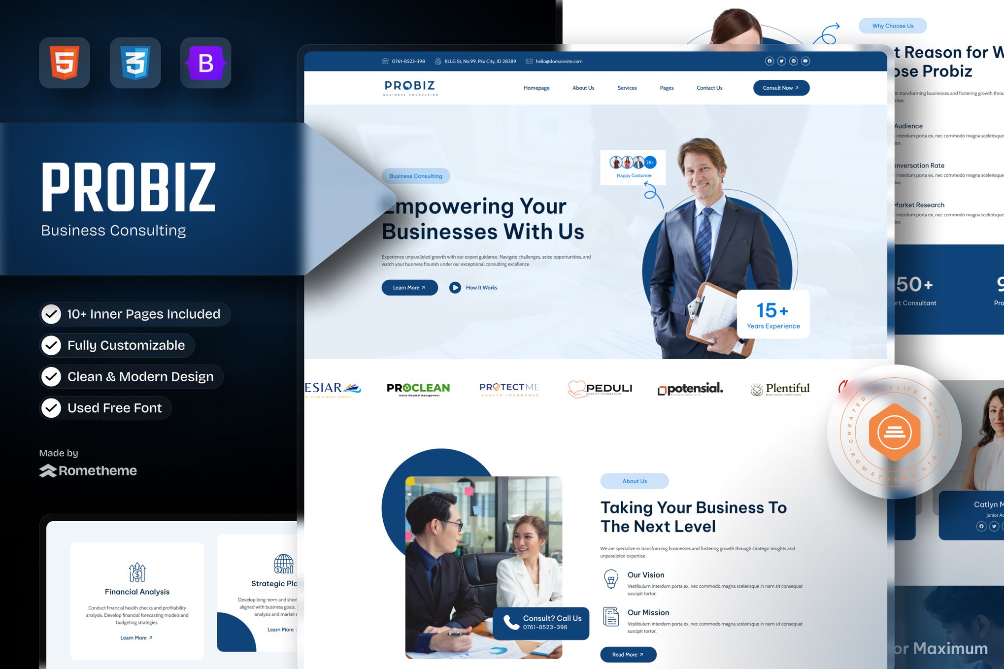 Imagen de portada de Probiz - Business Consulting HTML Template (plantilla web)