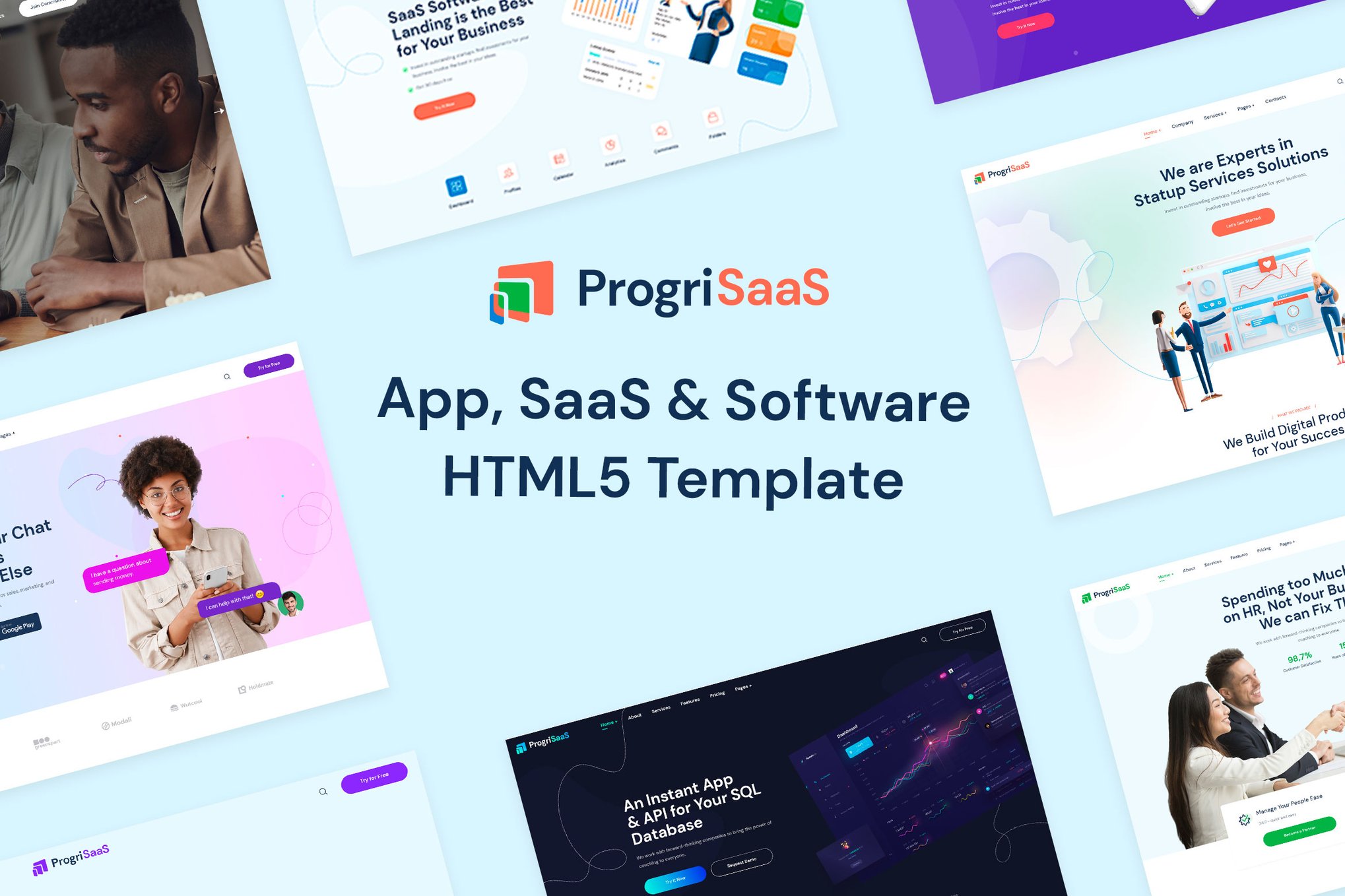 Imagen de portada de ProgriSaaS - Creative Landing Page HTML5 Templates (plantilla web)