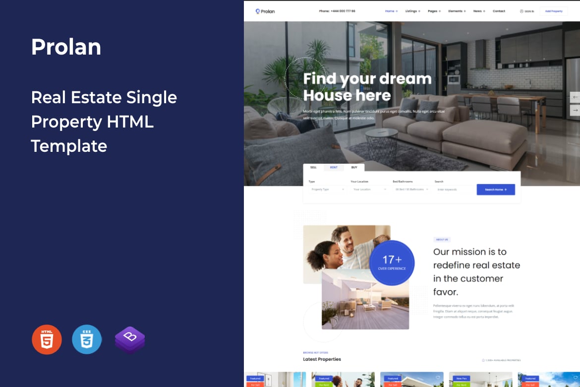 Imagen de portada de Prolan : Real Estate Single Property HTML Template (plantilla web)