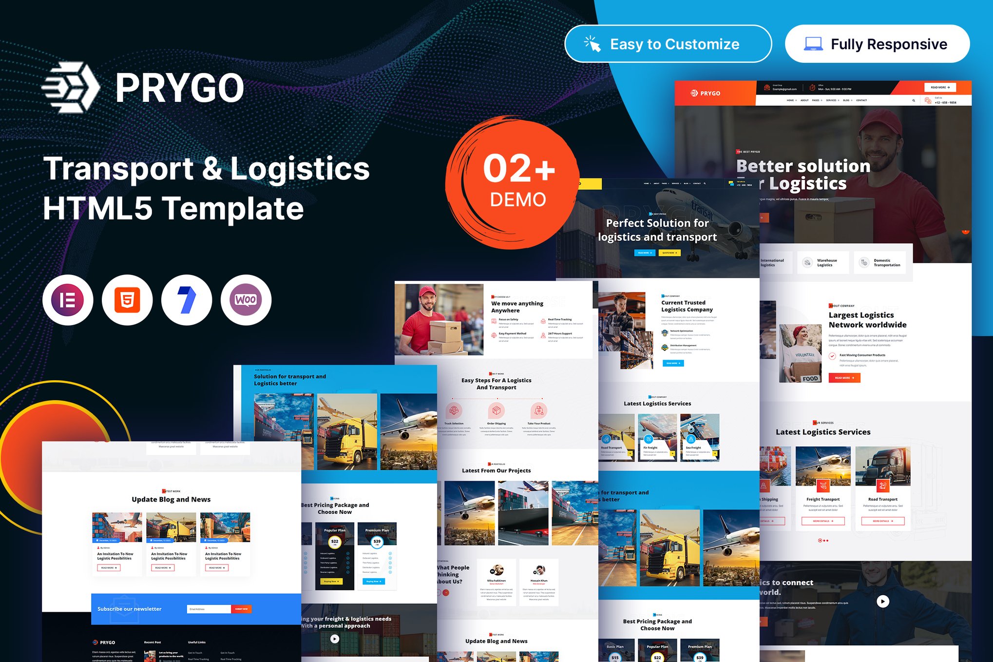 Imagen de portada de Prygo – Transport & Logistics HTML5 Template (plantilla web)