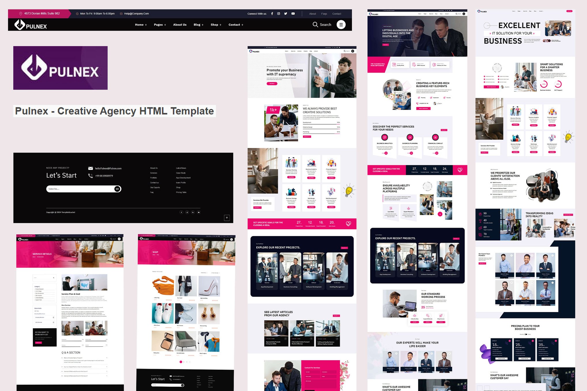 Imagen de portada de Pulnex - Creative Agency HTML Template (plantilla web)