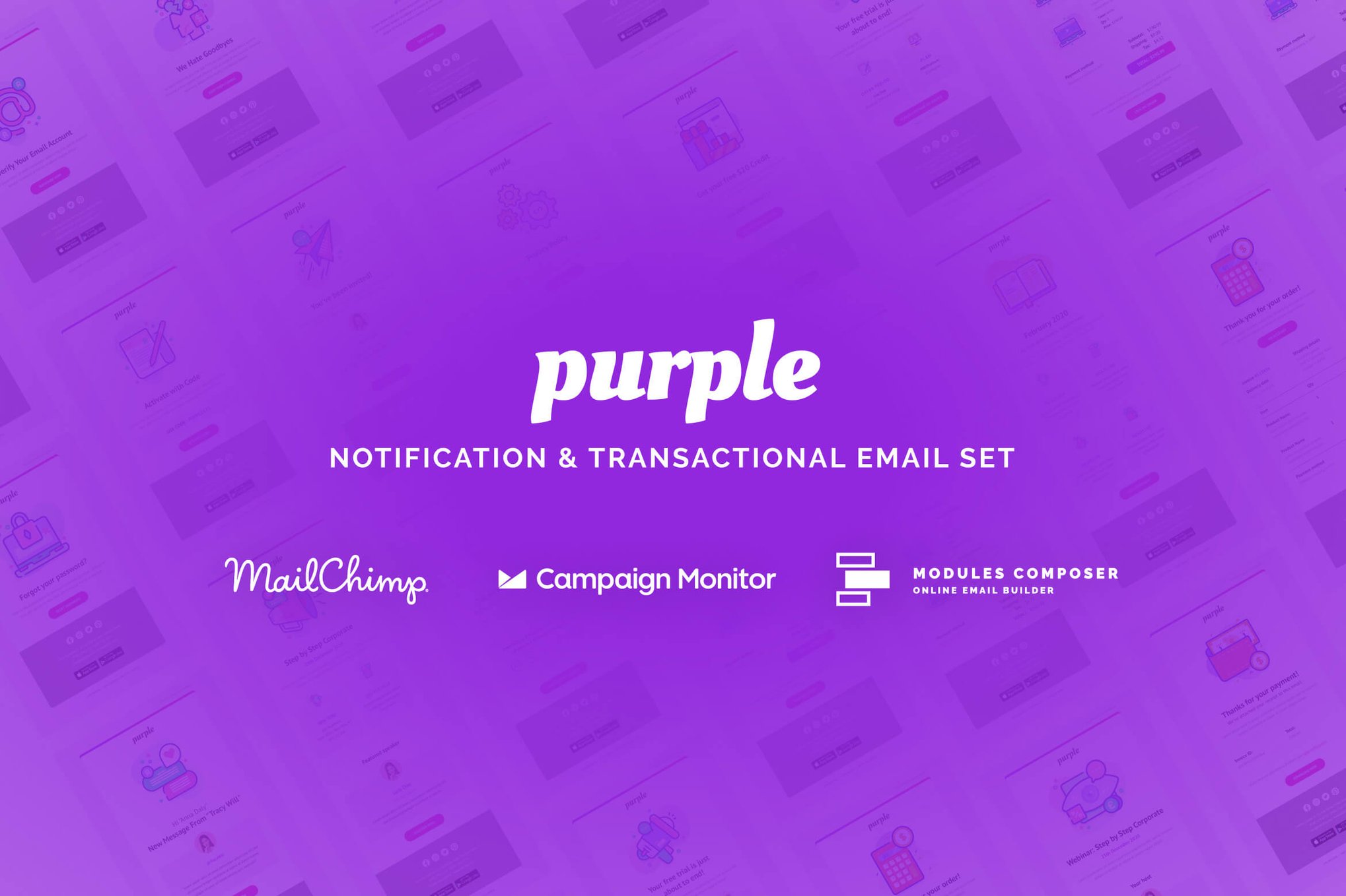 Imagen de portada de Purple - Notification Email Templates (plantilla web)