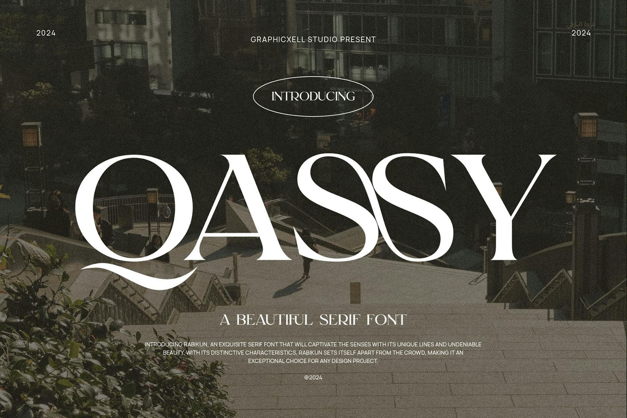 Imagen de portada de Qassy Elegant Serif Font Typeface (fuente)