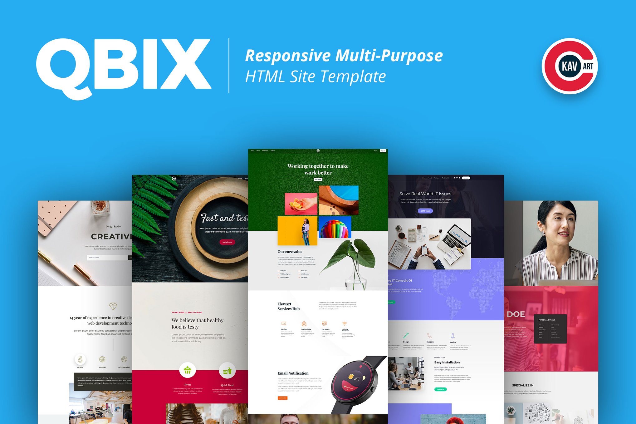 Imagen de portada de Qbix - Responsive Multi-Purpose HTML Template (plantilla web)