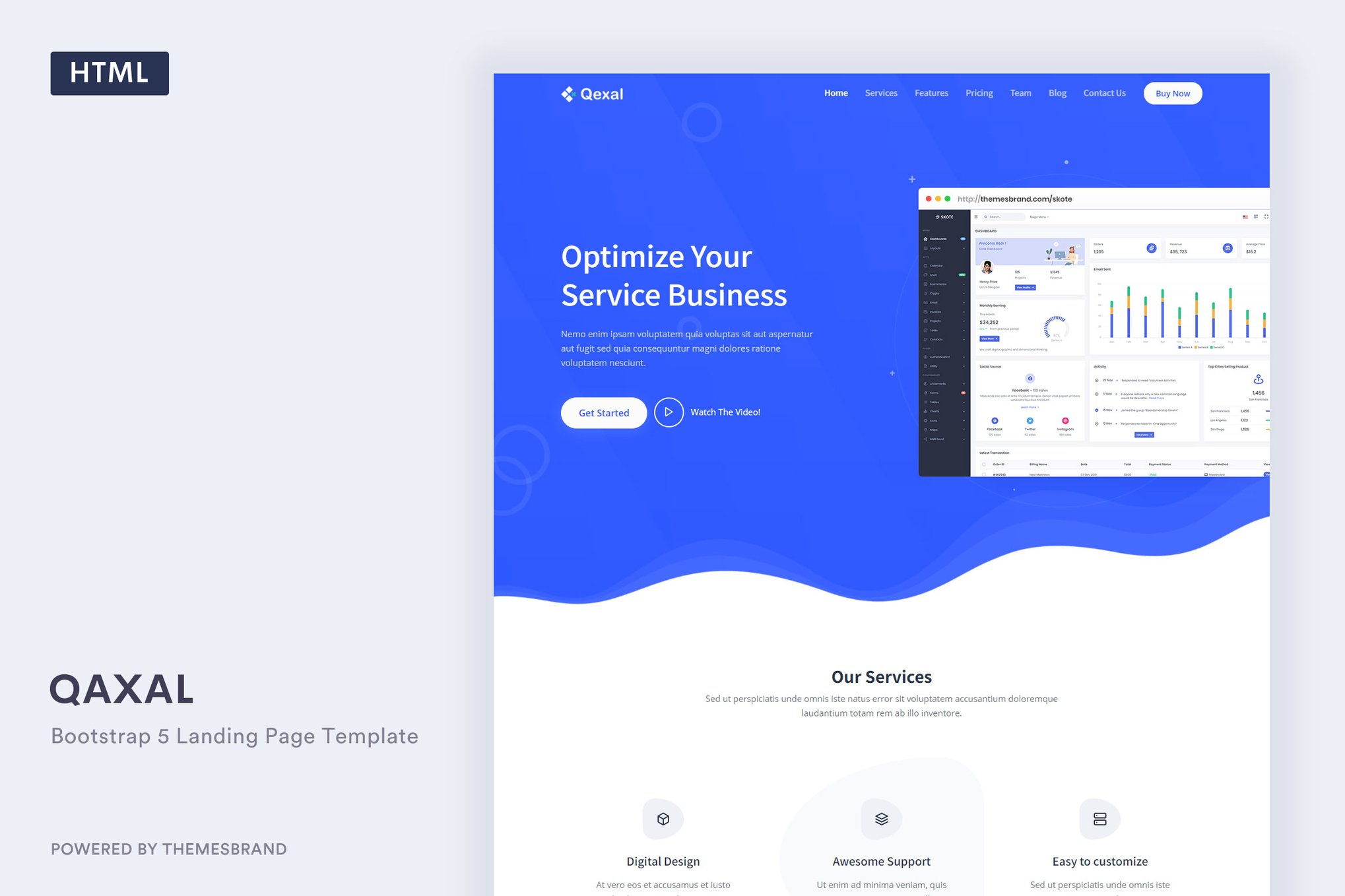 Imagen de portada de Qexal - Bootstrap 5 Landing Page Template (plantilla web)