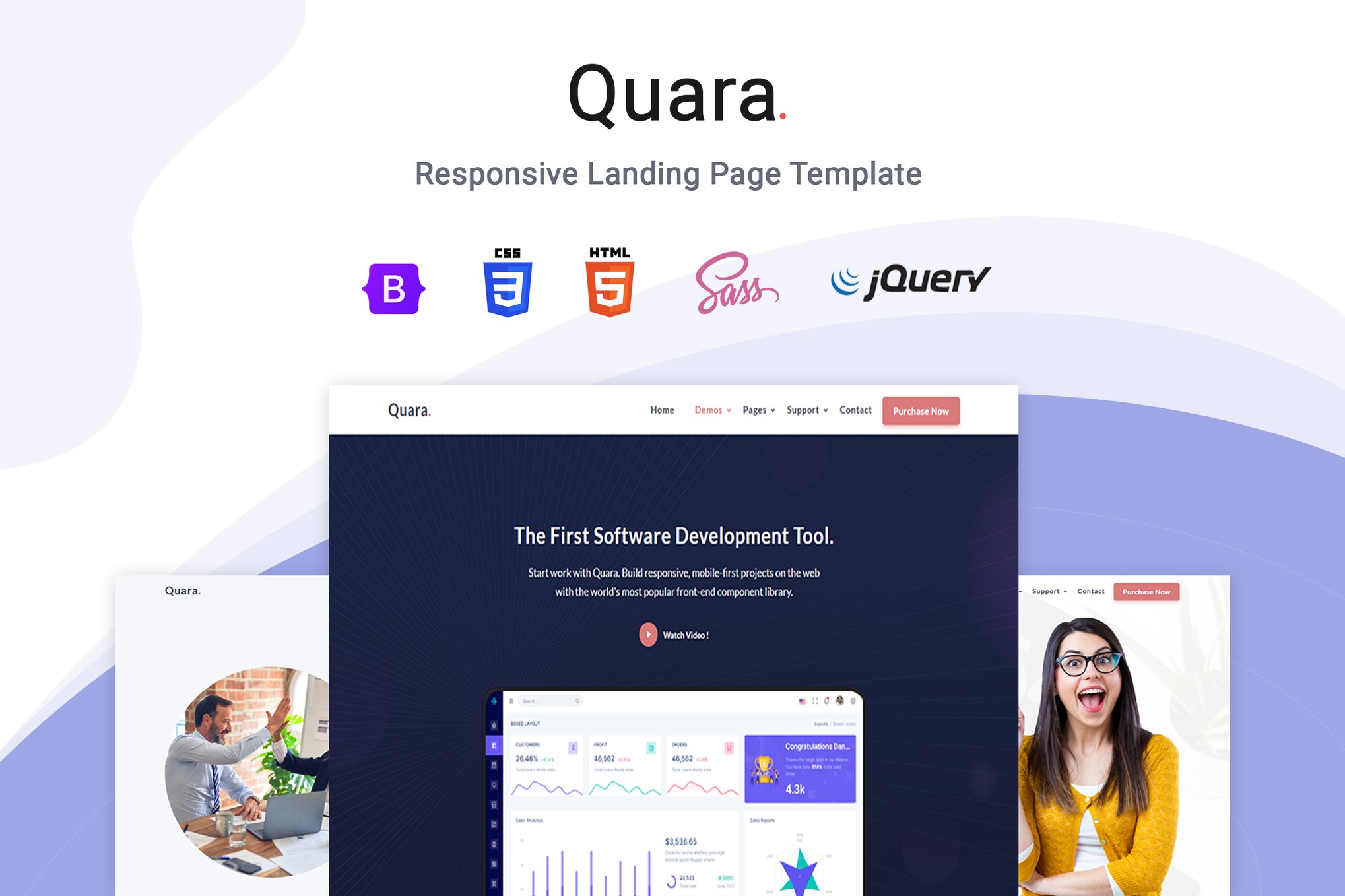Imagen de portada de Quara - Responsive Landing Page Template (plantilla web)