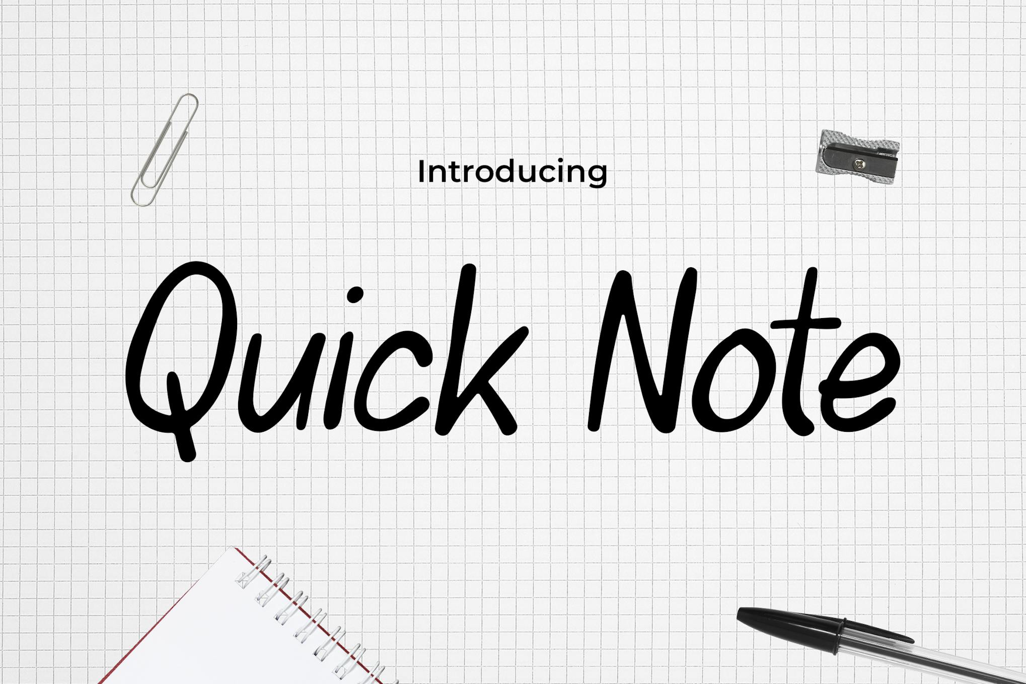 Imagen de portada de Quick Note - A Handwritten School Font (fuente)