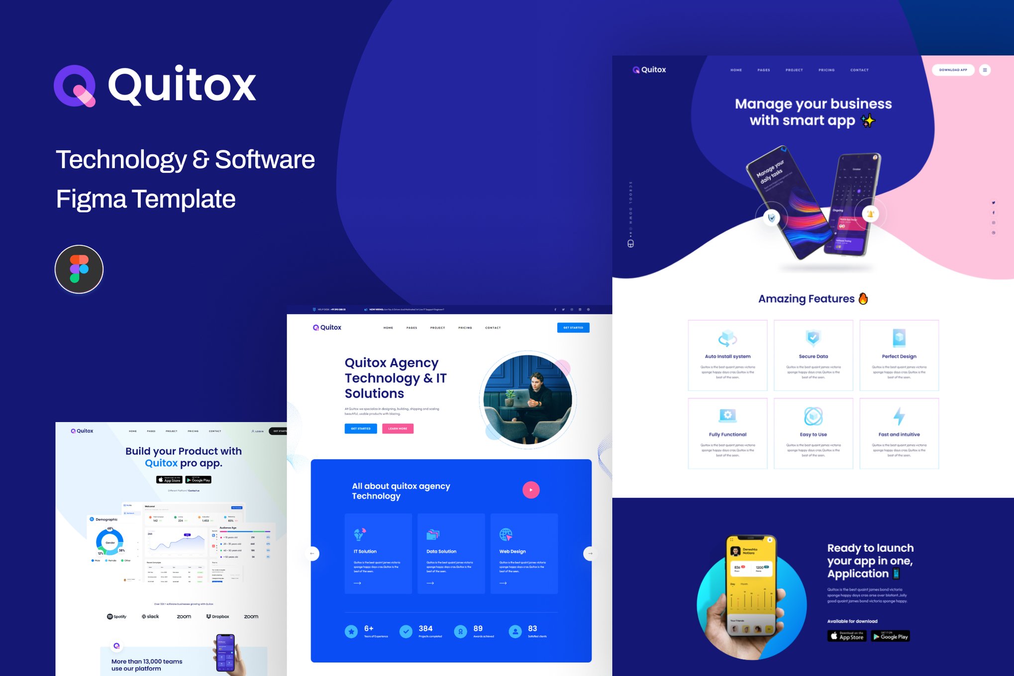 Imagen de portada de Quitox - Software & IT Solutions HTML Template (plantilla web)