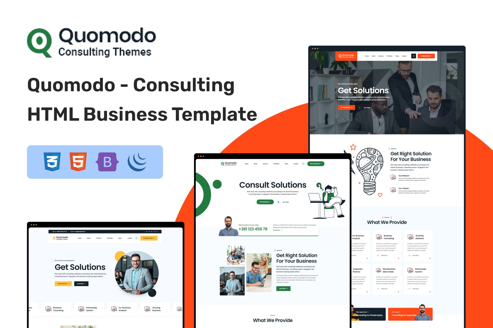 Imagen de portada de Quomodo - Consulting Agency Bootstrap Template (plantilla web)