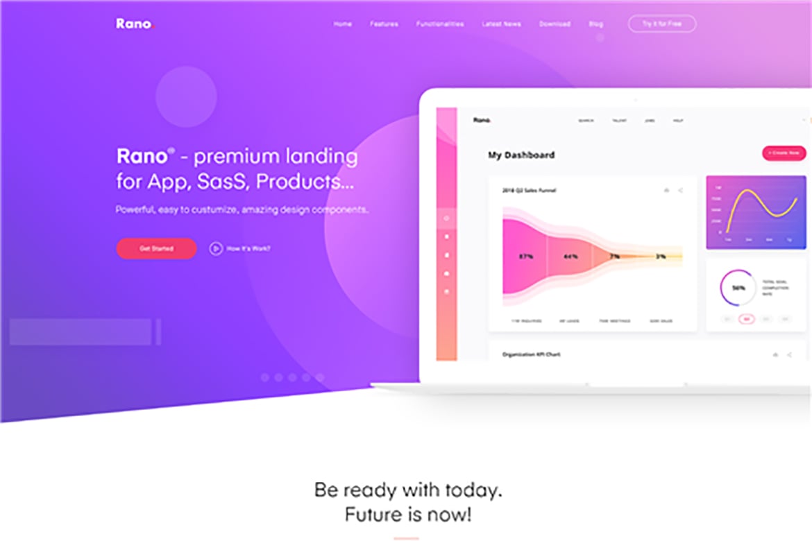 Imagen de portada de Rano - Landing Page HTML Template (plantilla web)