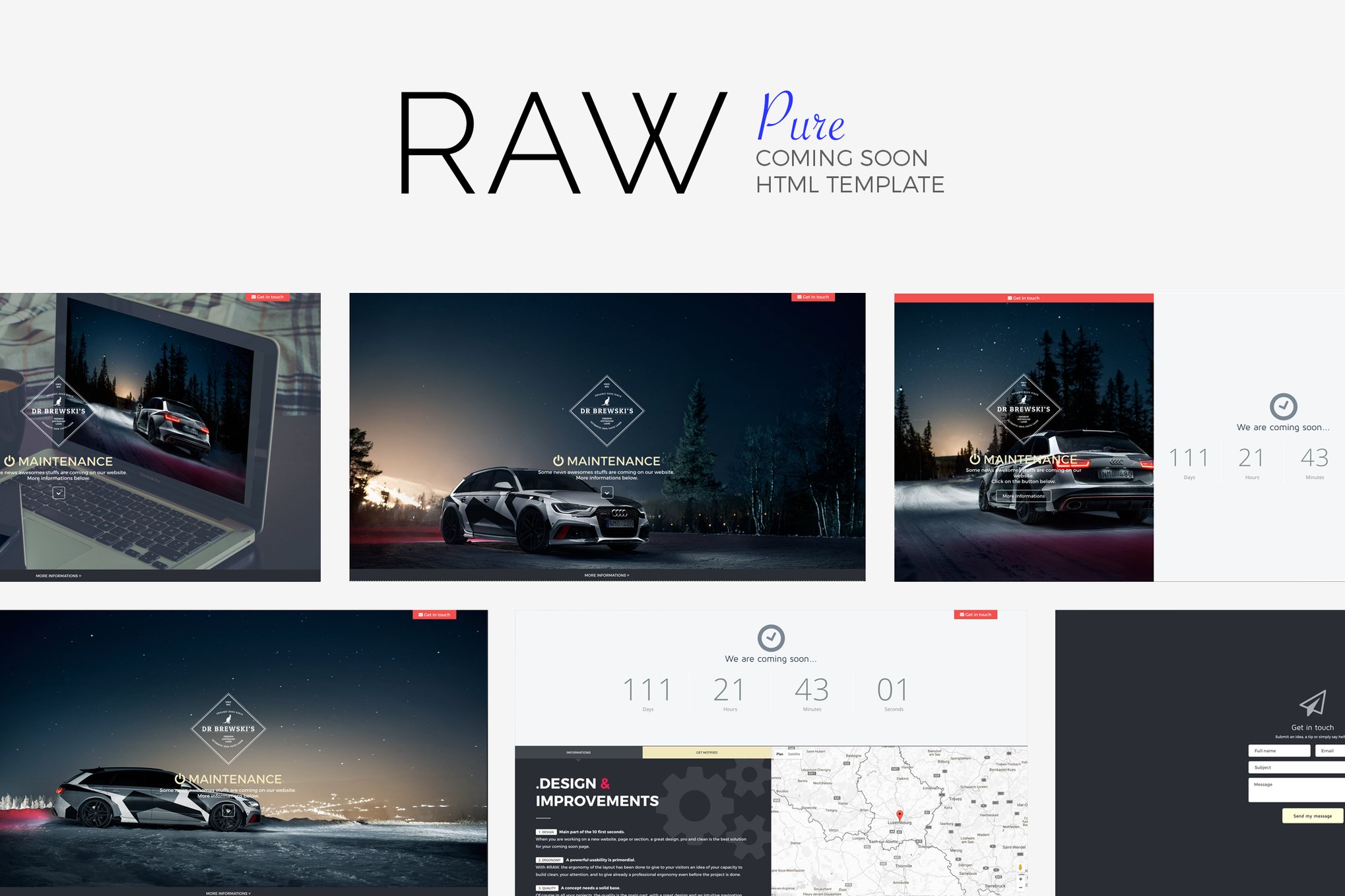 Imagen de portada de #RAW // Pure Coming Soon Template (plantilla web)