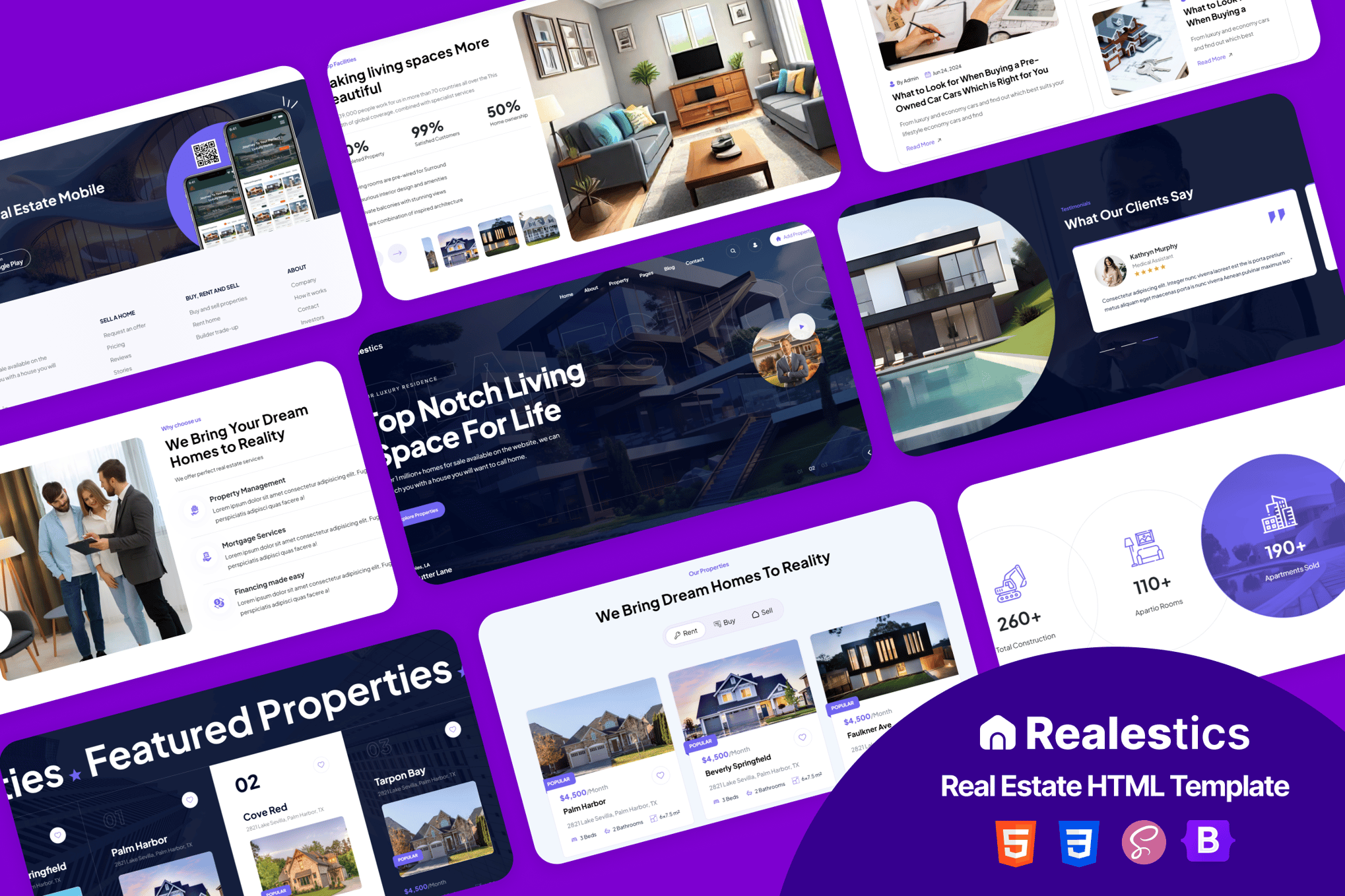 Imagen de portada de Realestics - Real Estate HTML Template (plantilla web)