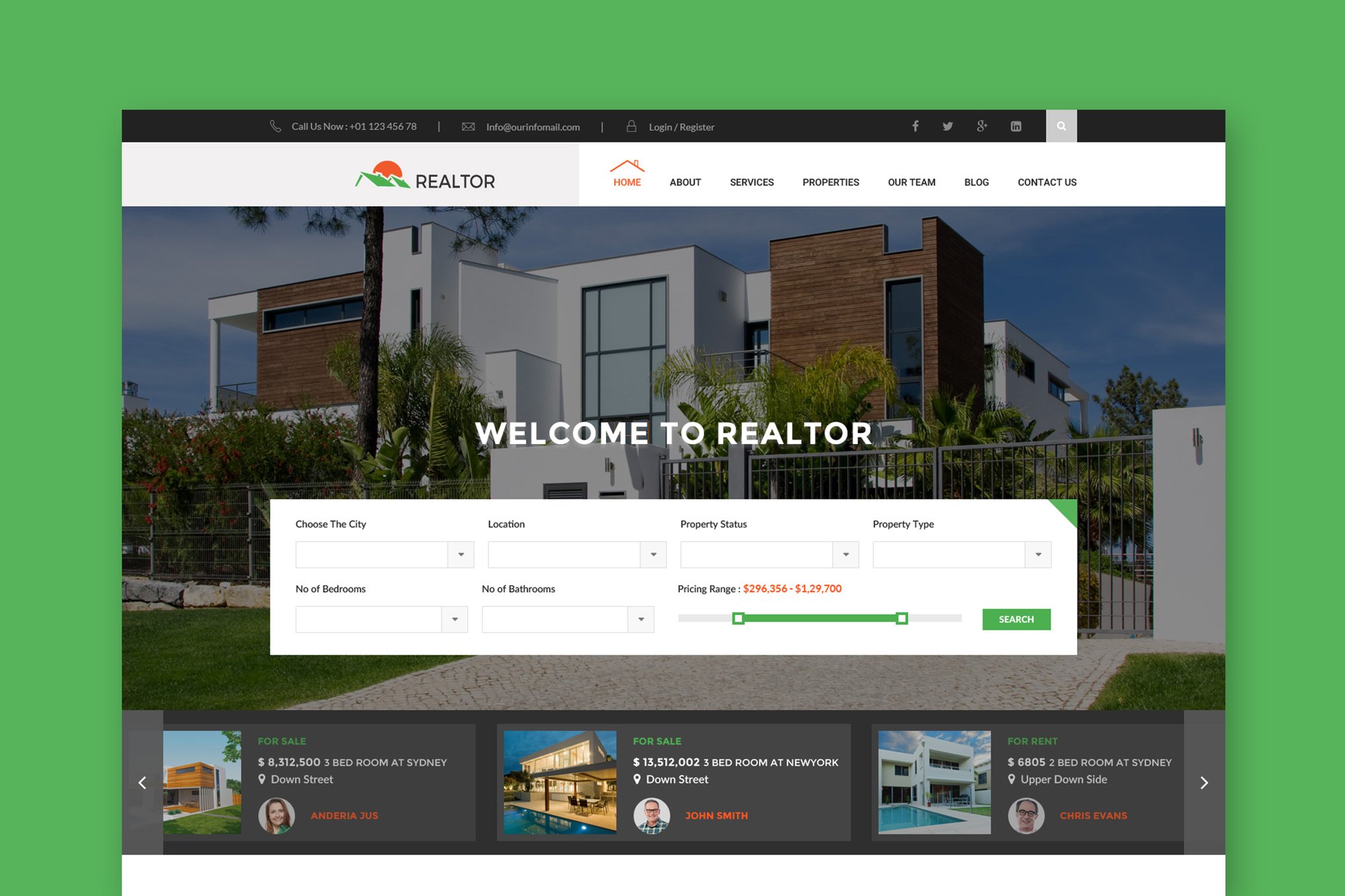Imagen de portada de Realtor - Real Estate HTML Template (plantilla web)