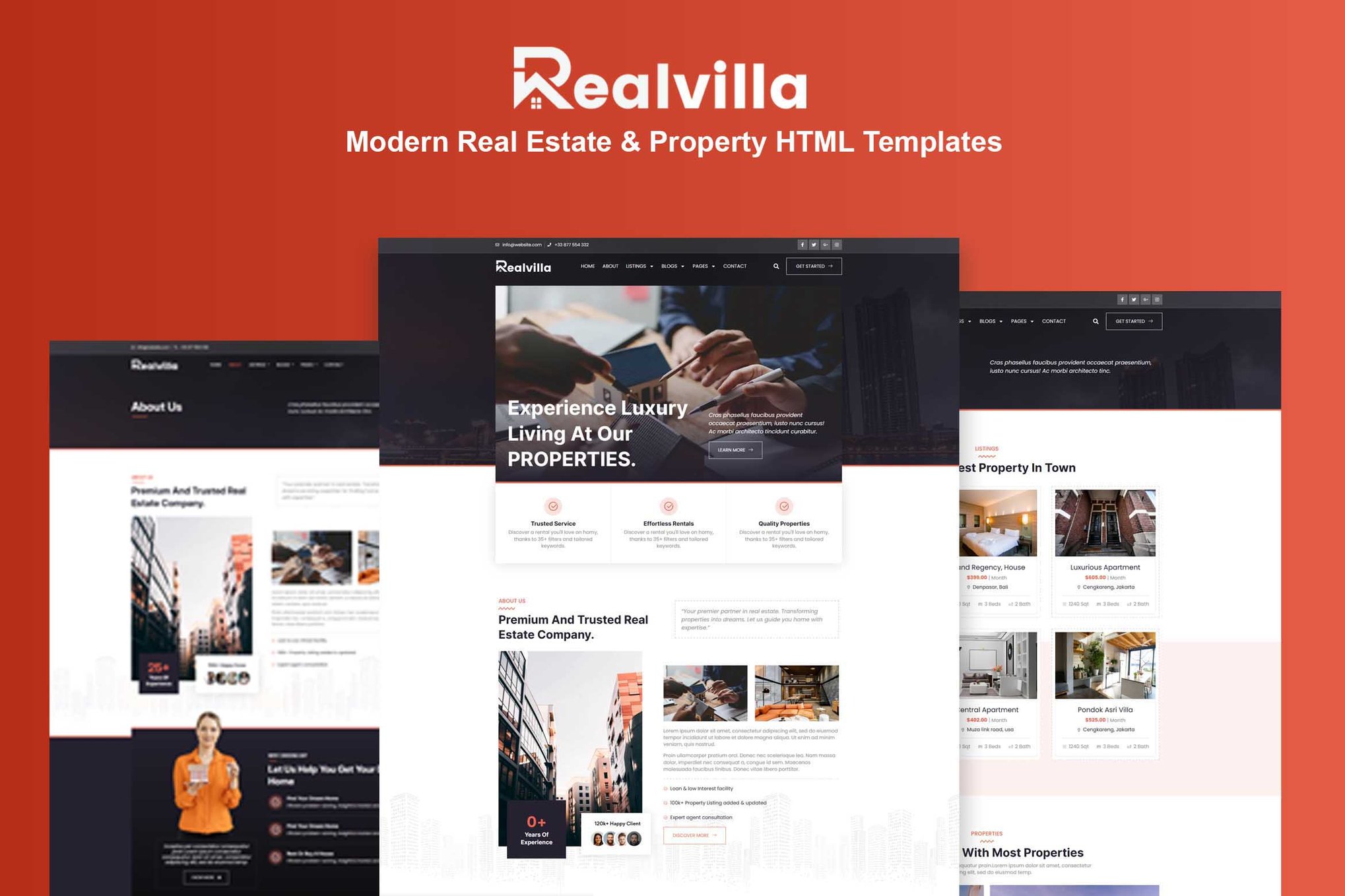 Imagen de portada de Realvilla - Modern Real Estate & Property HTML (plantilla web)