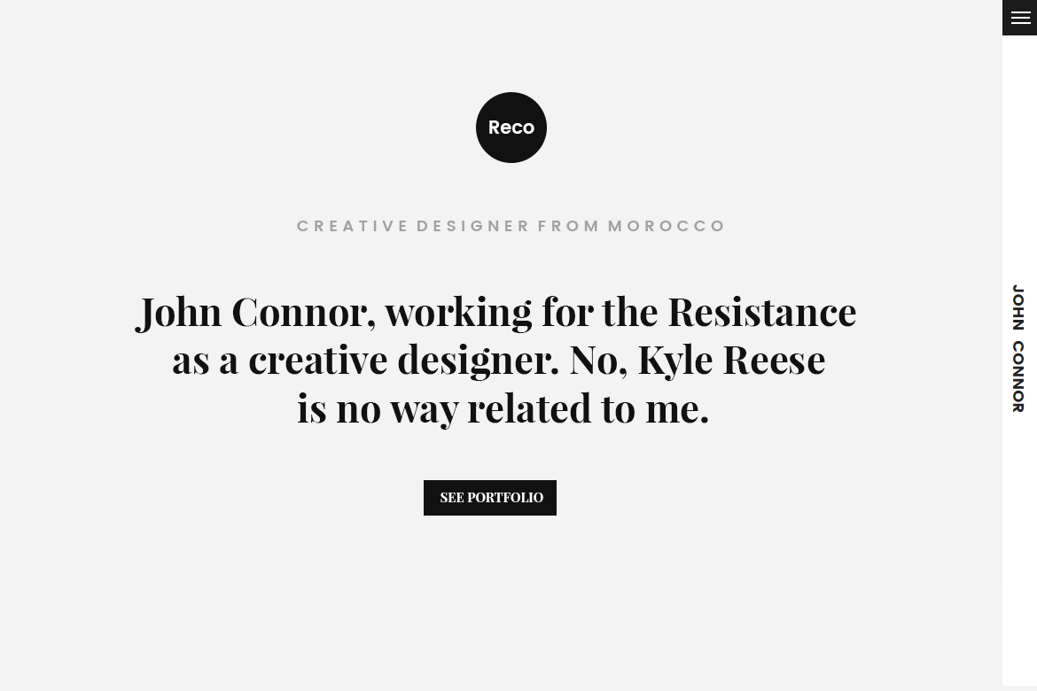 Imagen de portada de Reco Personal Portfolio HTML Template (plantilla web)