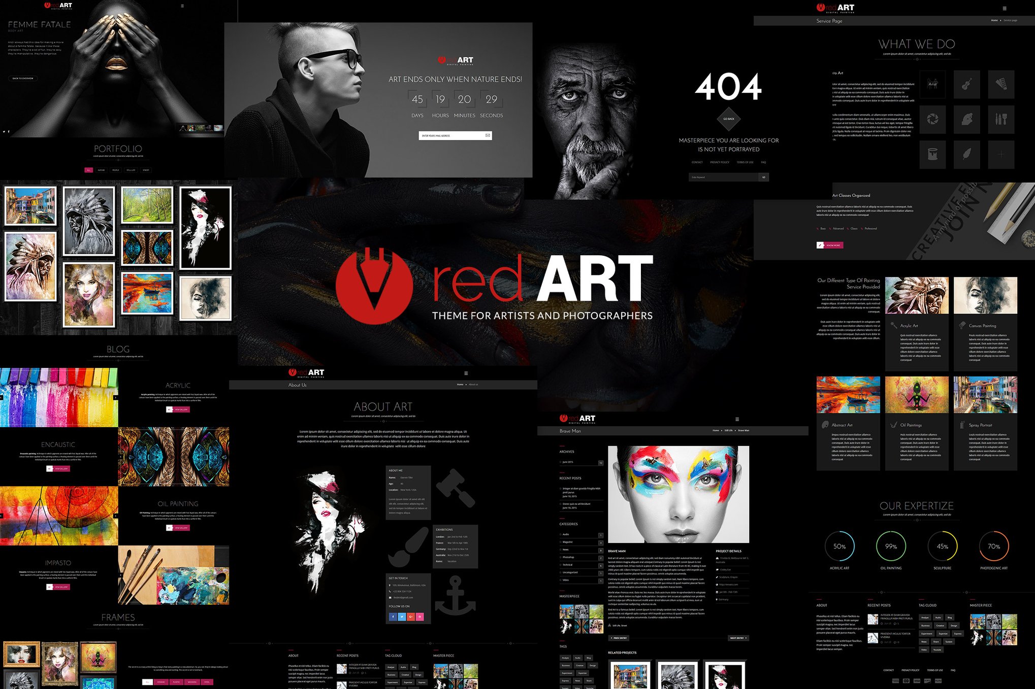 Imagen de portada de Red Art - Multipurpose Portfolio HTML Template (plantilla web)