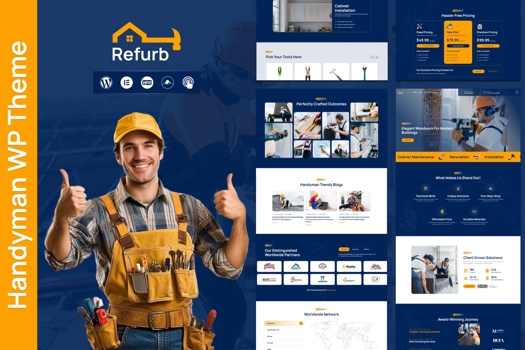 Imagen de portada de Refurb - Plumber, Handyman WordPress Theme (tema)