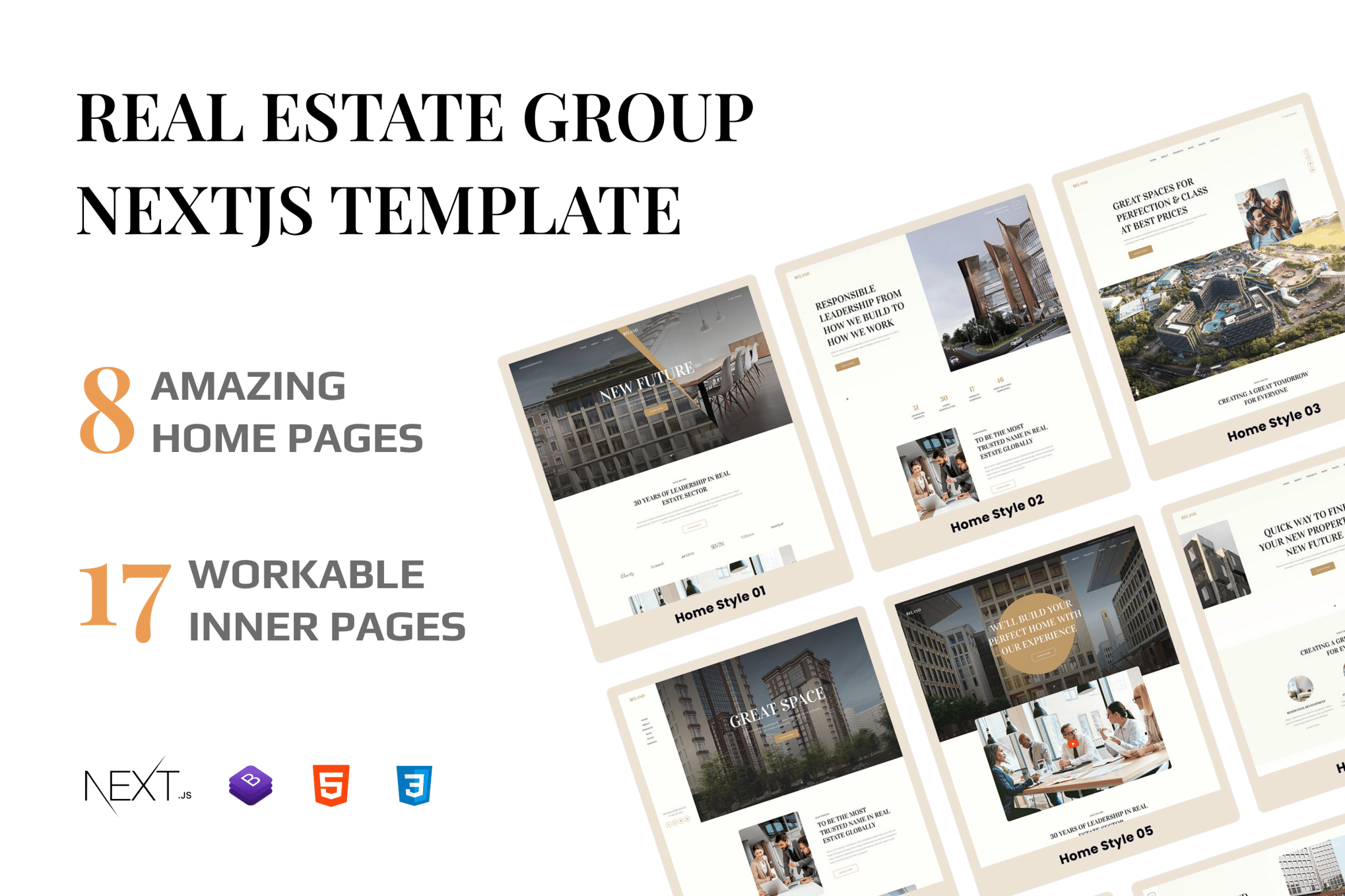 Imagen de portada de Reland - Real Estate Group NextJS Template (plantilla web)