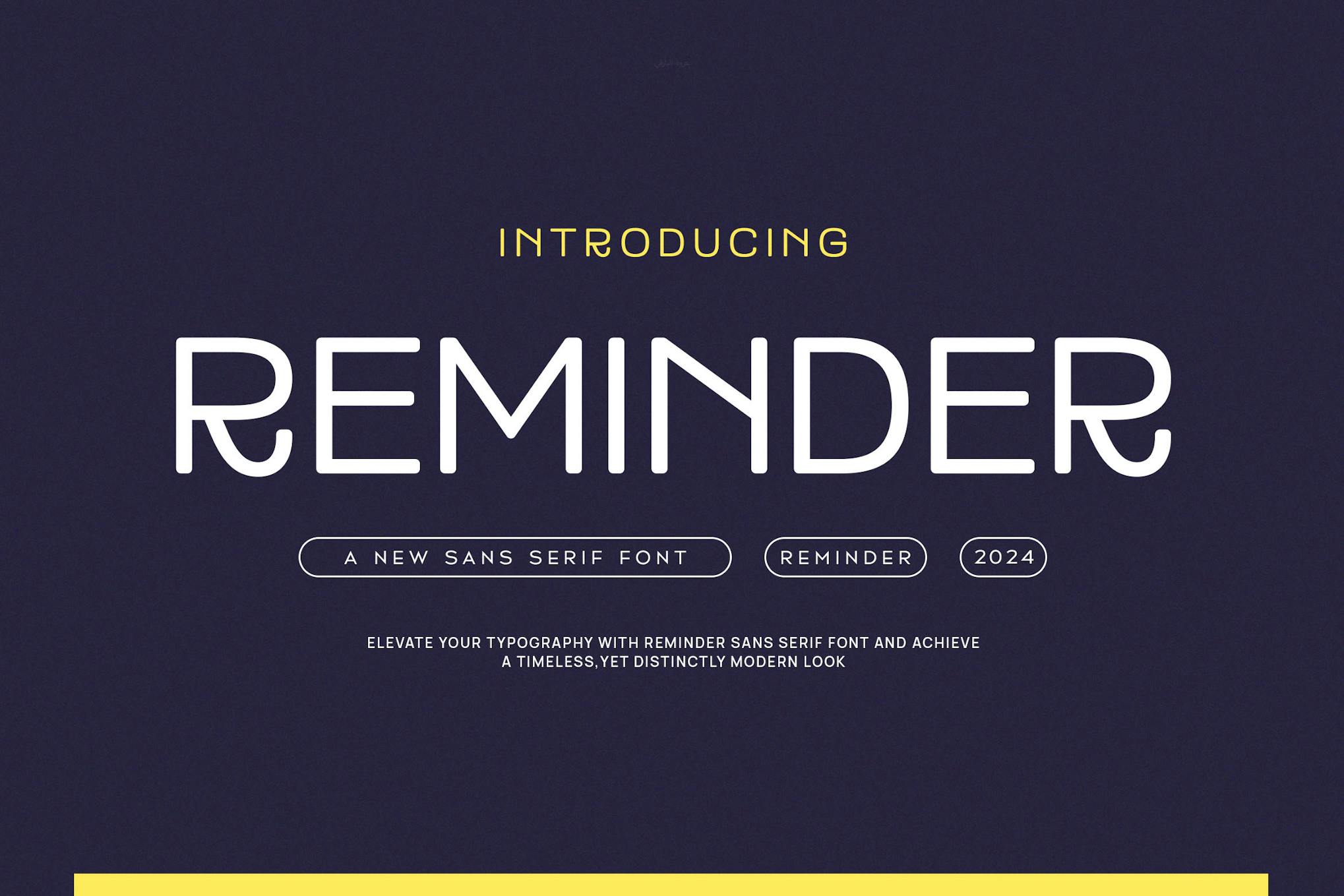 Imagen de portada de Reminder - Modern Display Sans Serif (fuente)