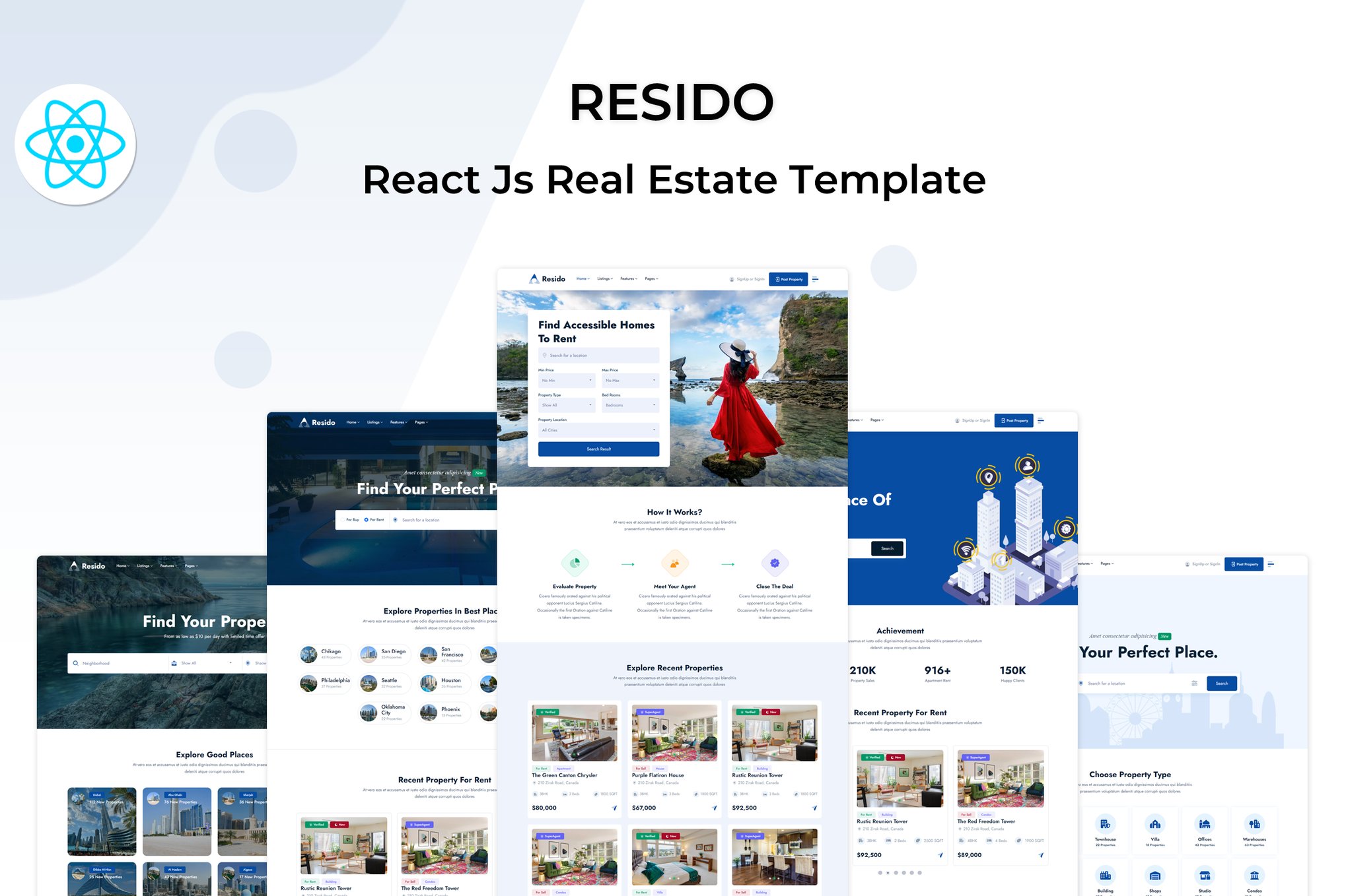 Imagen de portada de Resido - React Js Real Estate Template (plantilla web)