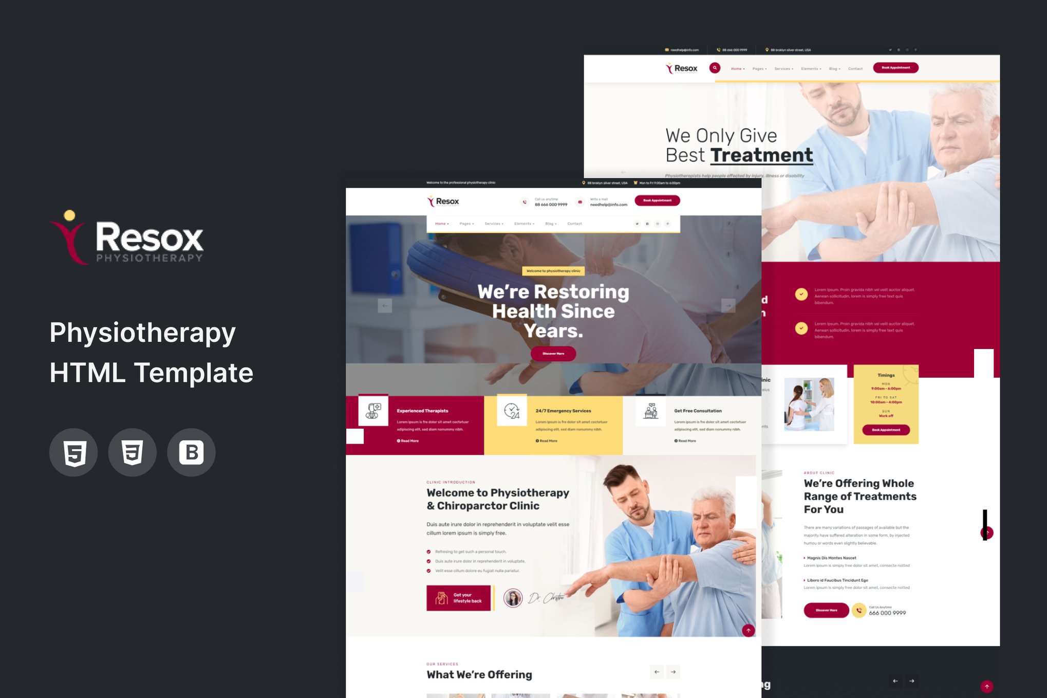 Imagen de portada de Resox - Physiotherapy HTML Template (plantilla web)