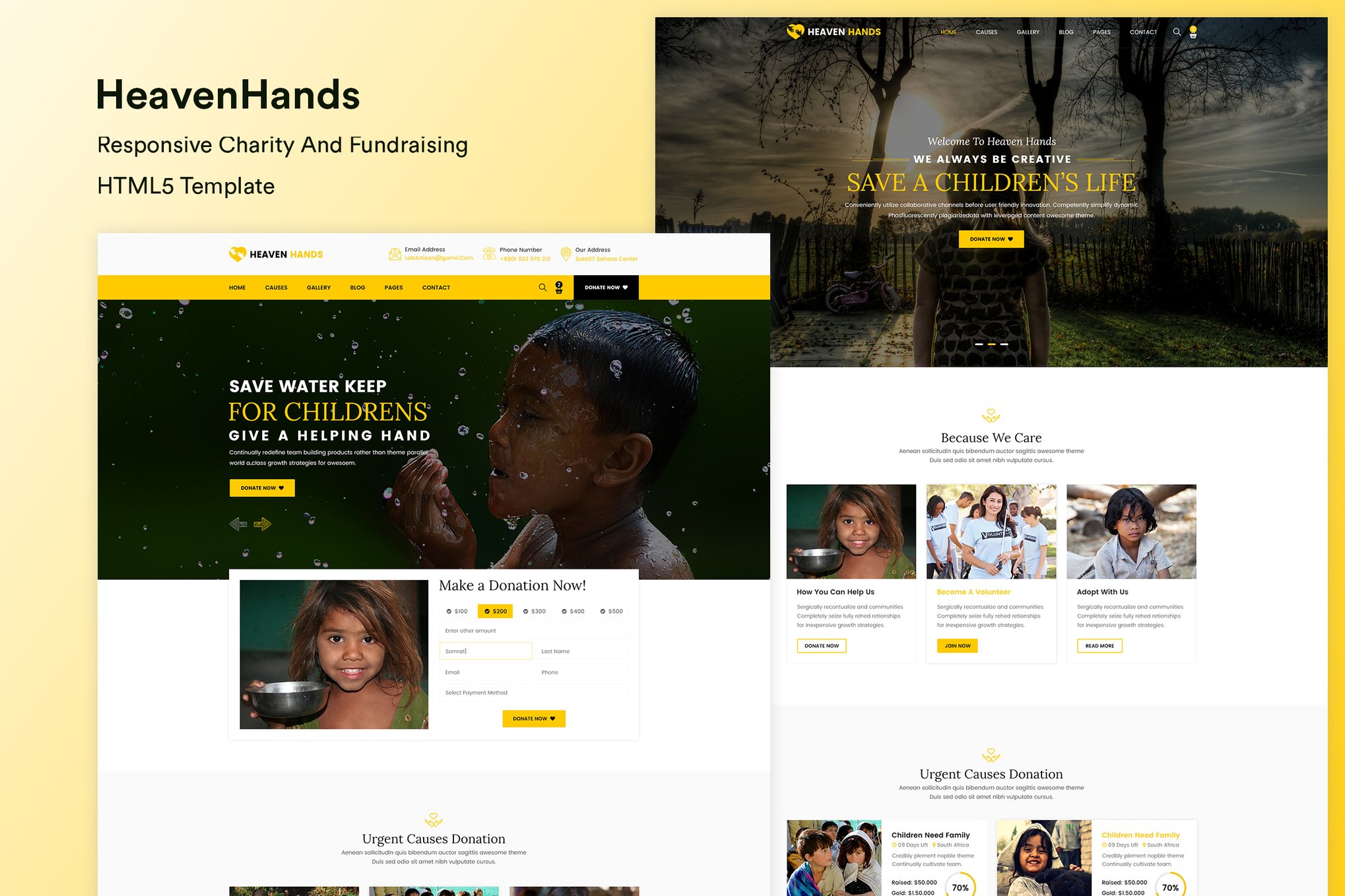 Imagen de portada de Responsive Charity & Fundraising HTML5 Template (plantilla web)