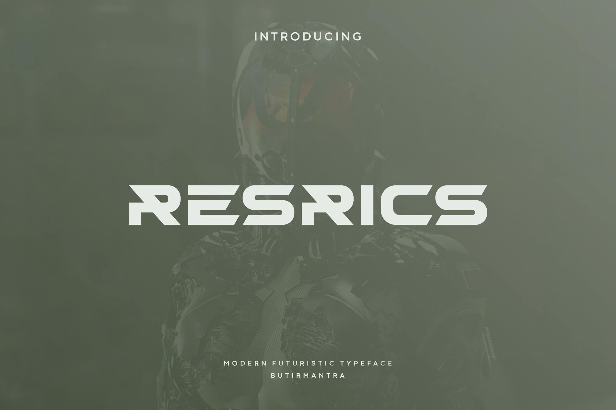 Imagen de portada de Resrics - Futuristic Font (fuente)