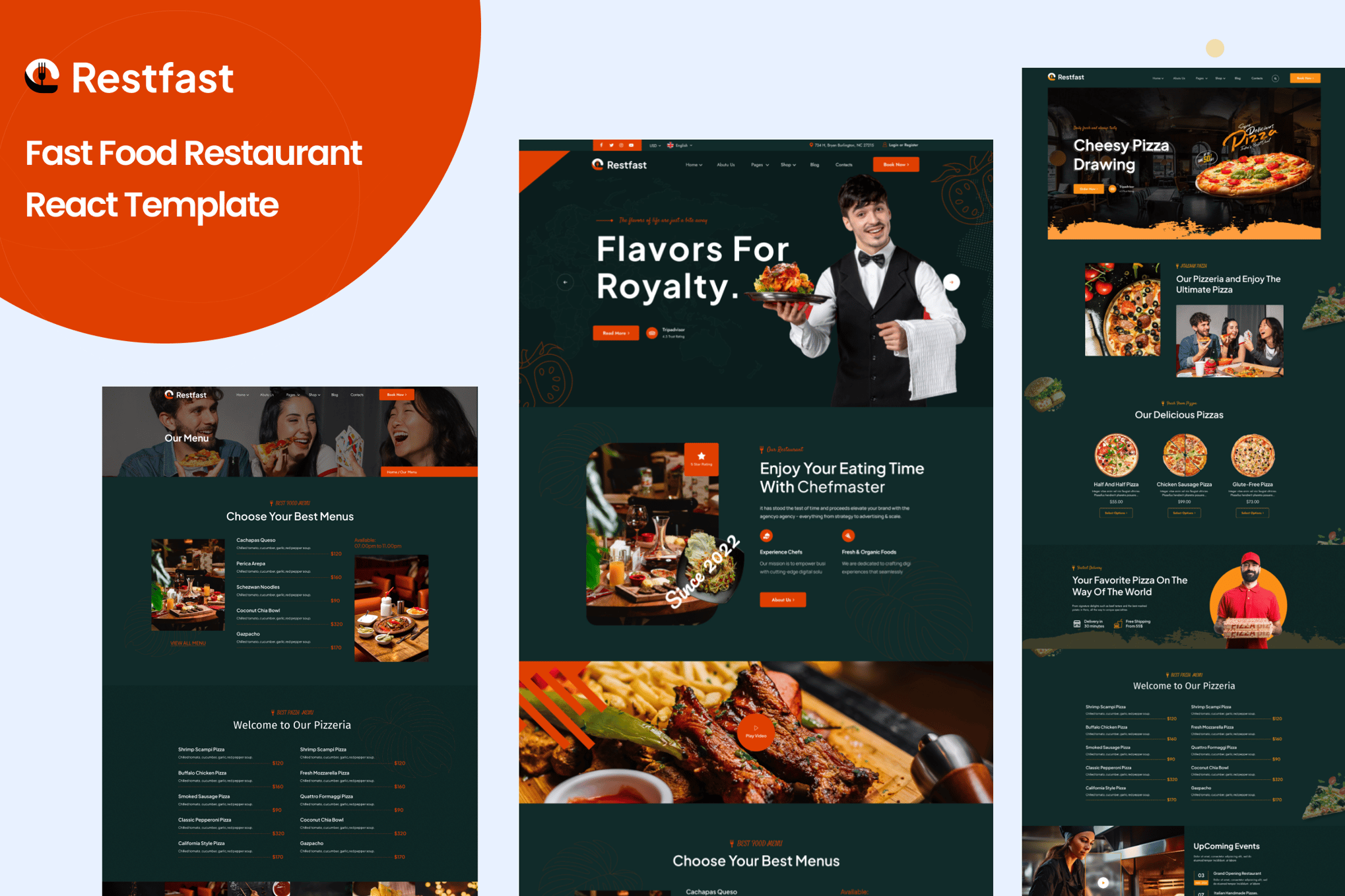 Imagen de portada de Restfast - Fast Food Restaurant React Template (plantilla web)