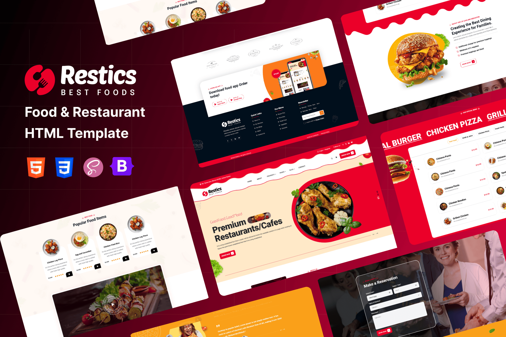 Imagen de portada de Restics - Food & Restaurant HTML Template (plantilla web)