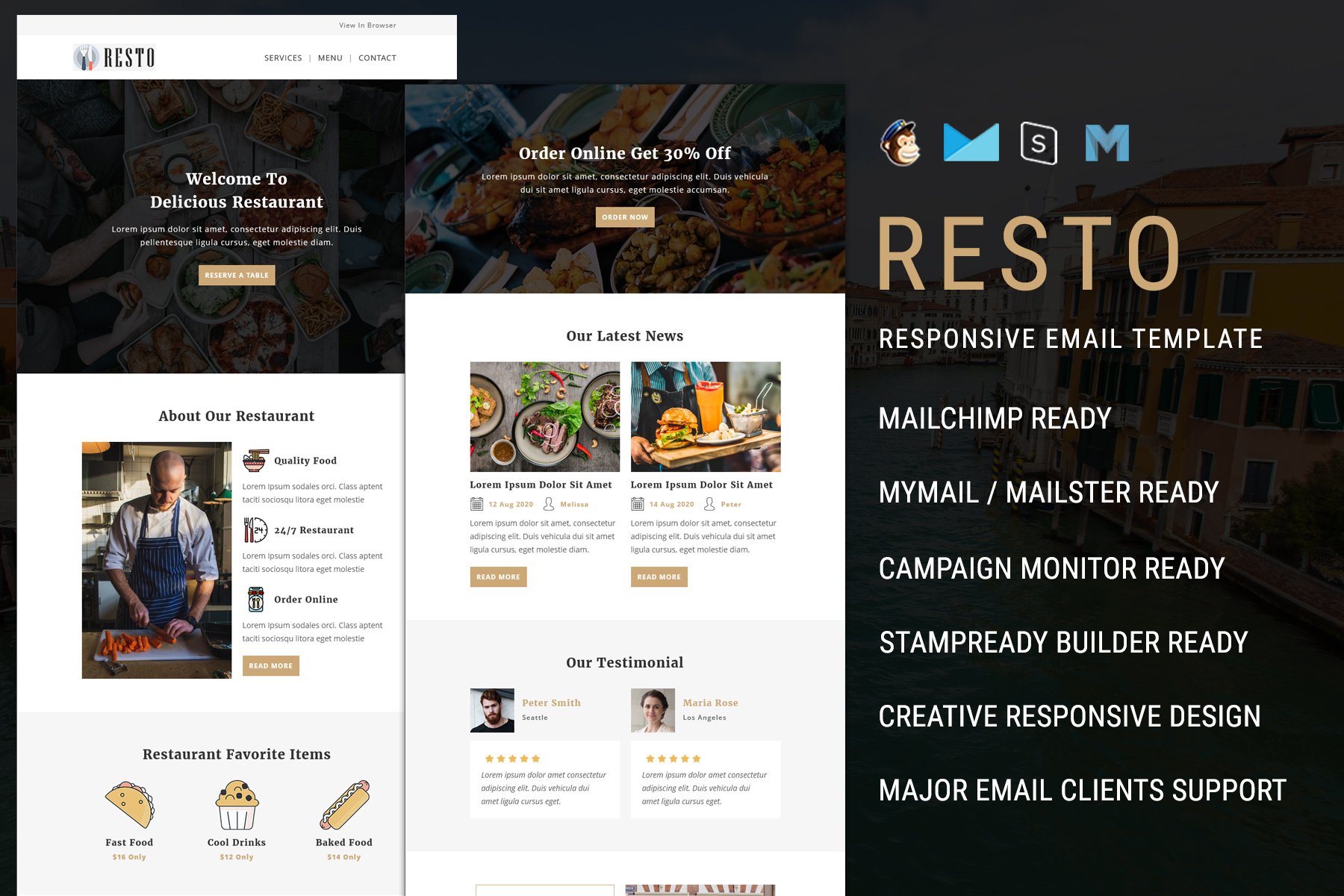 Imagen de portada de Resto Email Newsletter Template (plantilla web)