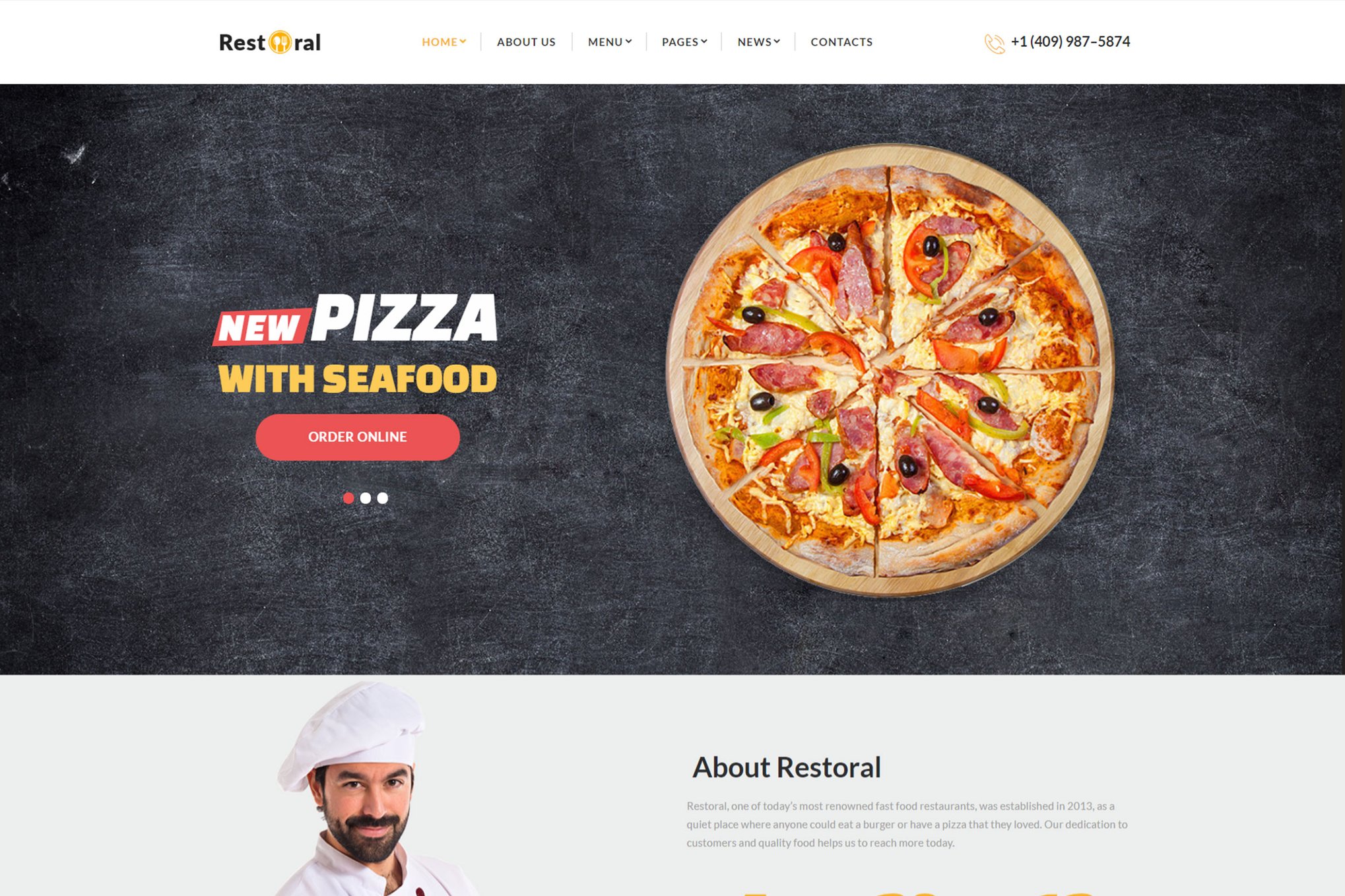 Imagen de portada de Restoral - Food & Restaurant HTML Responsive Boots (plantilla web)